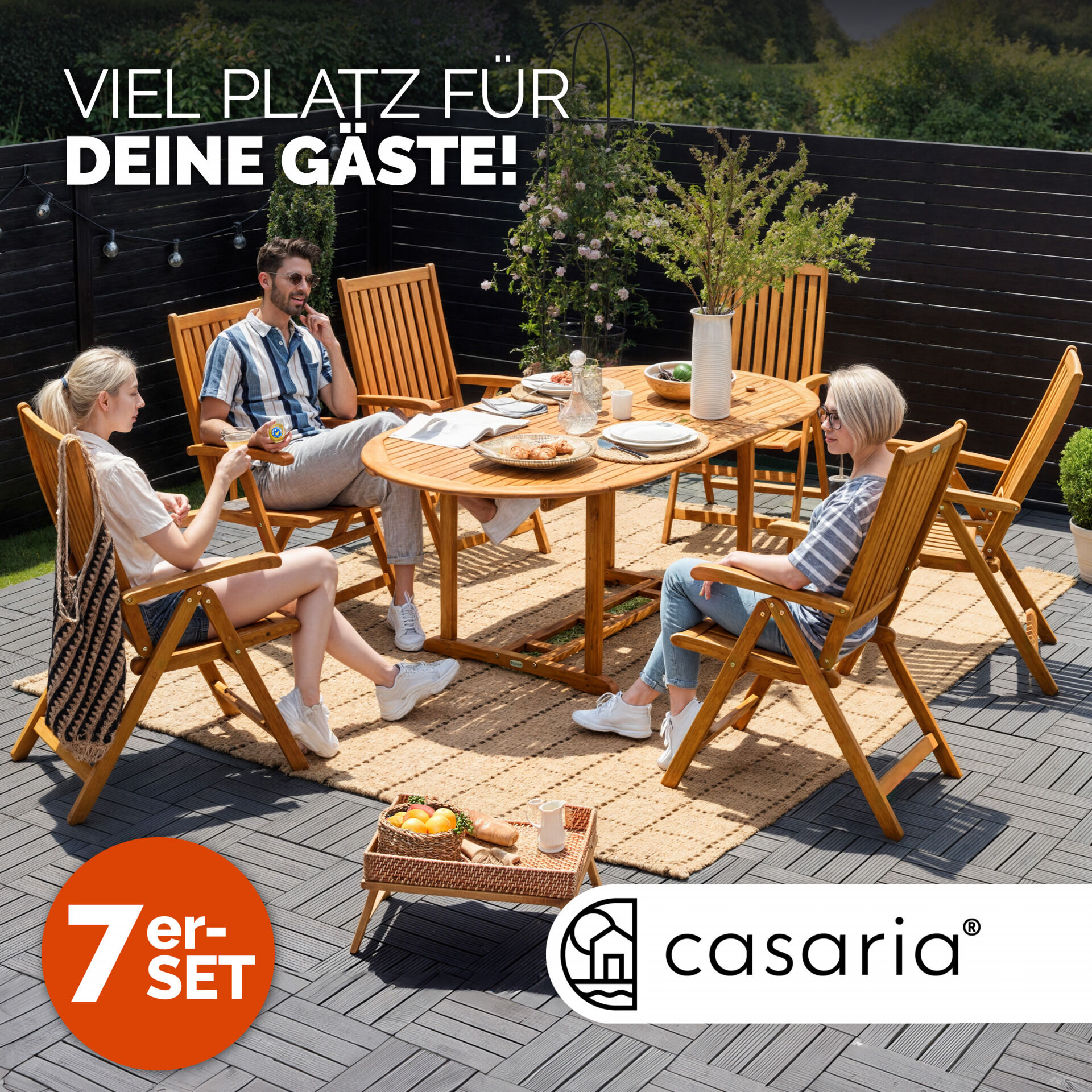 Garten-Sitzgruppe Vanamo 7-tlg Eukalyptusholz FSC®-zertifiziert