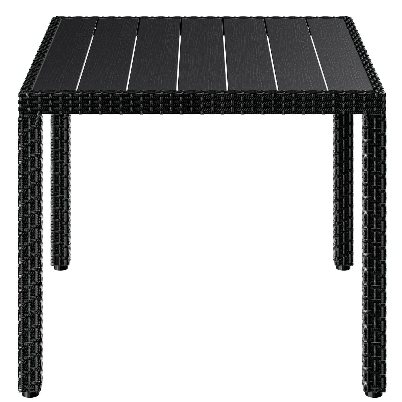 Polyrattan Garten-Sitzgruppe Riga 5-tlg Schwarz