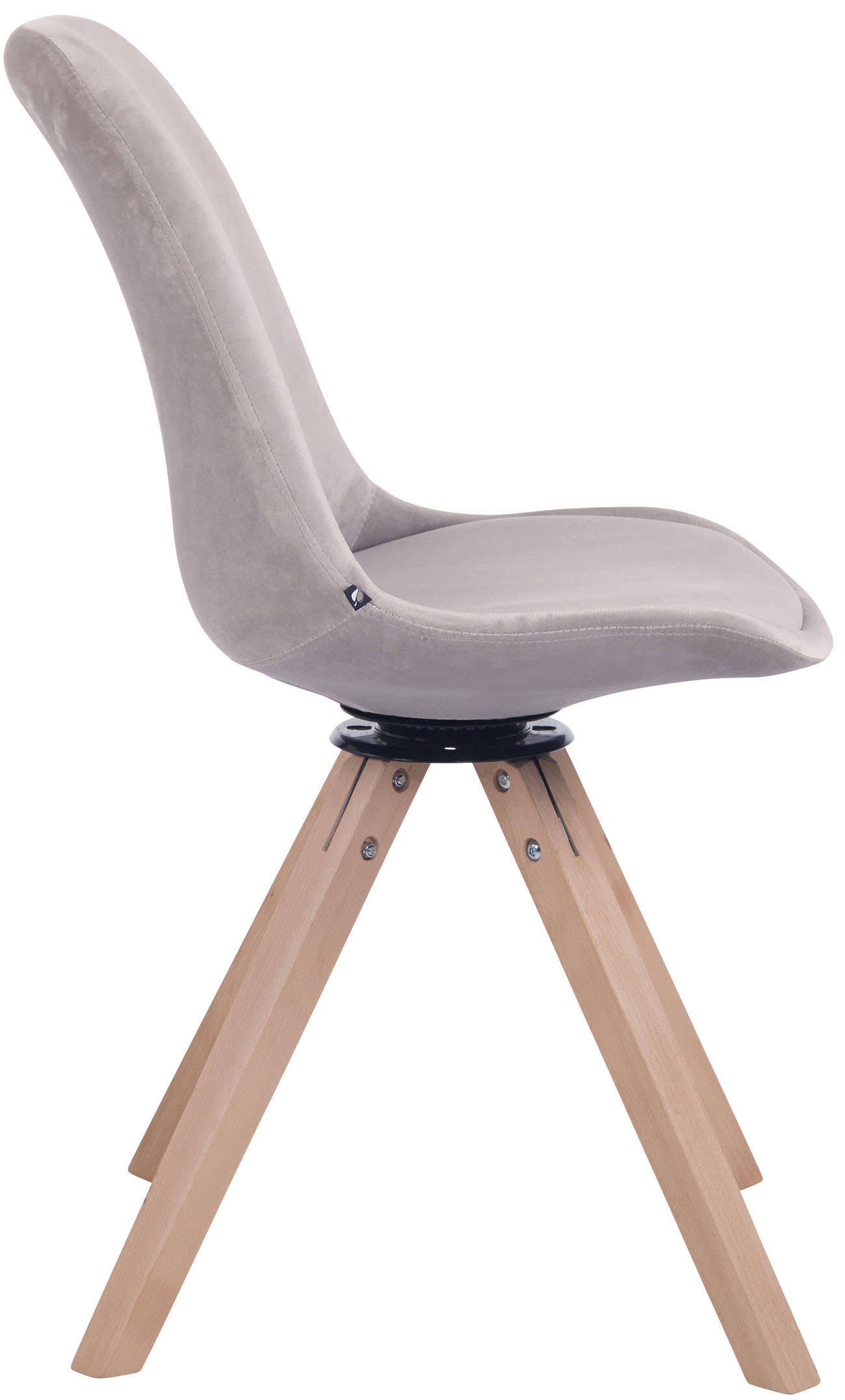 Esszimmerstuhl Troyes Samt Square natura, grau