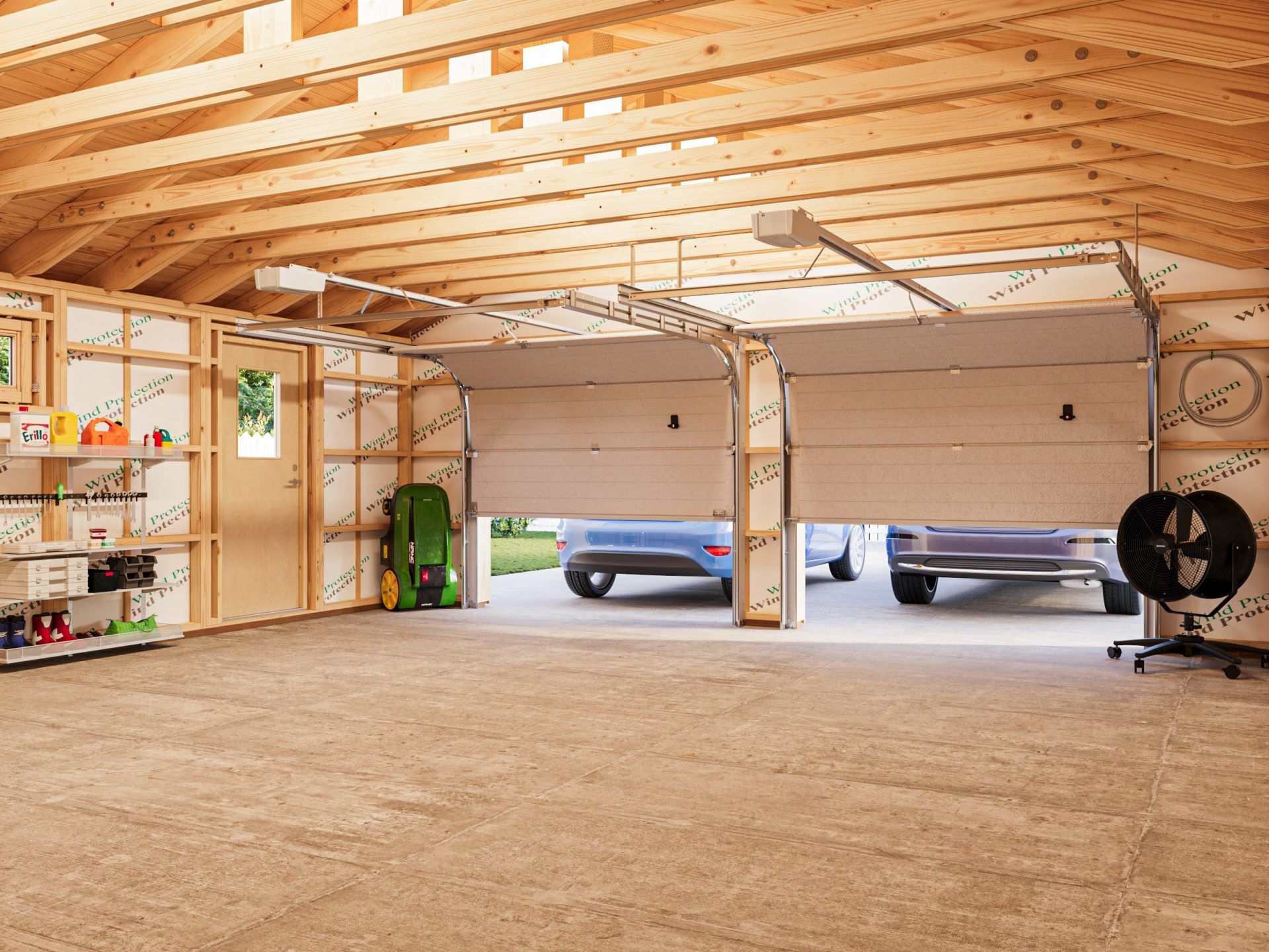 Palmako Holzgarage Andre 44,7 m² mit Sektionaltor