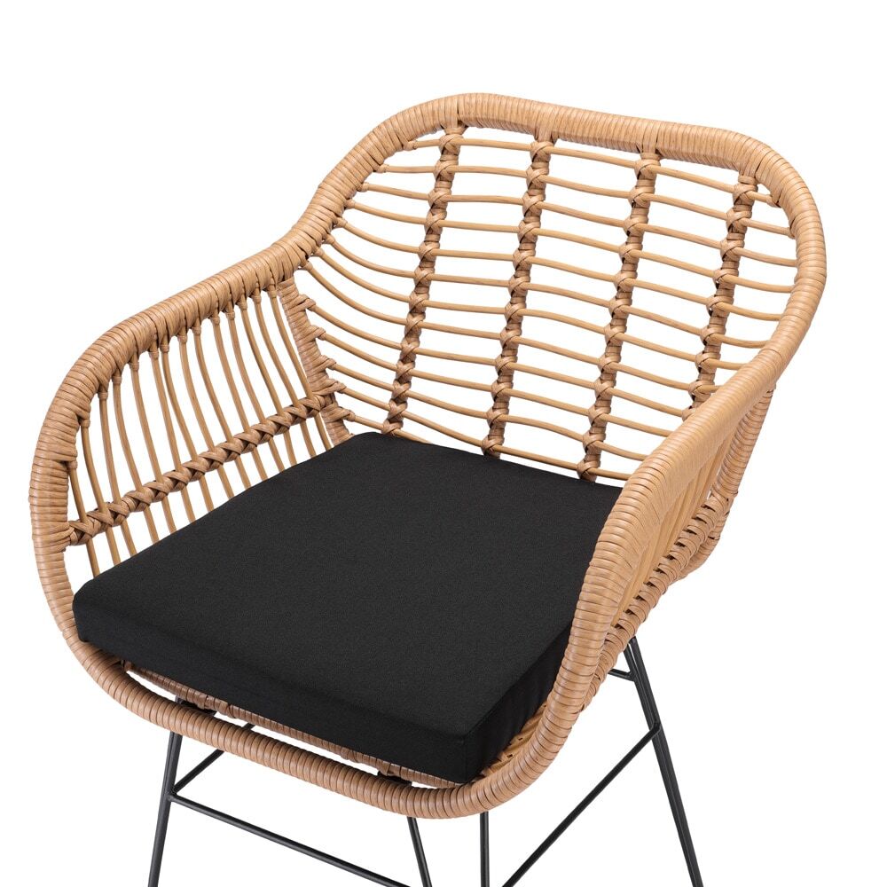 Polyrattan Garten-Sitzgruppe Bali 3-tlg Natur/Schwarz