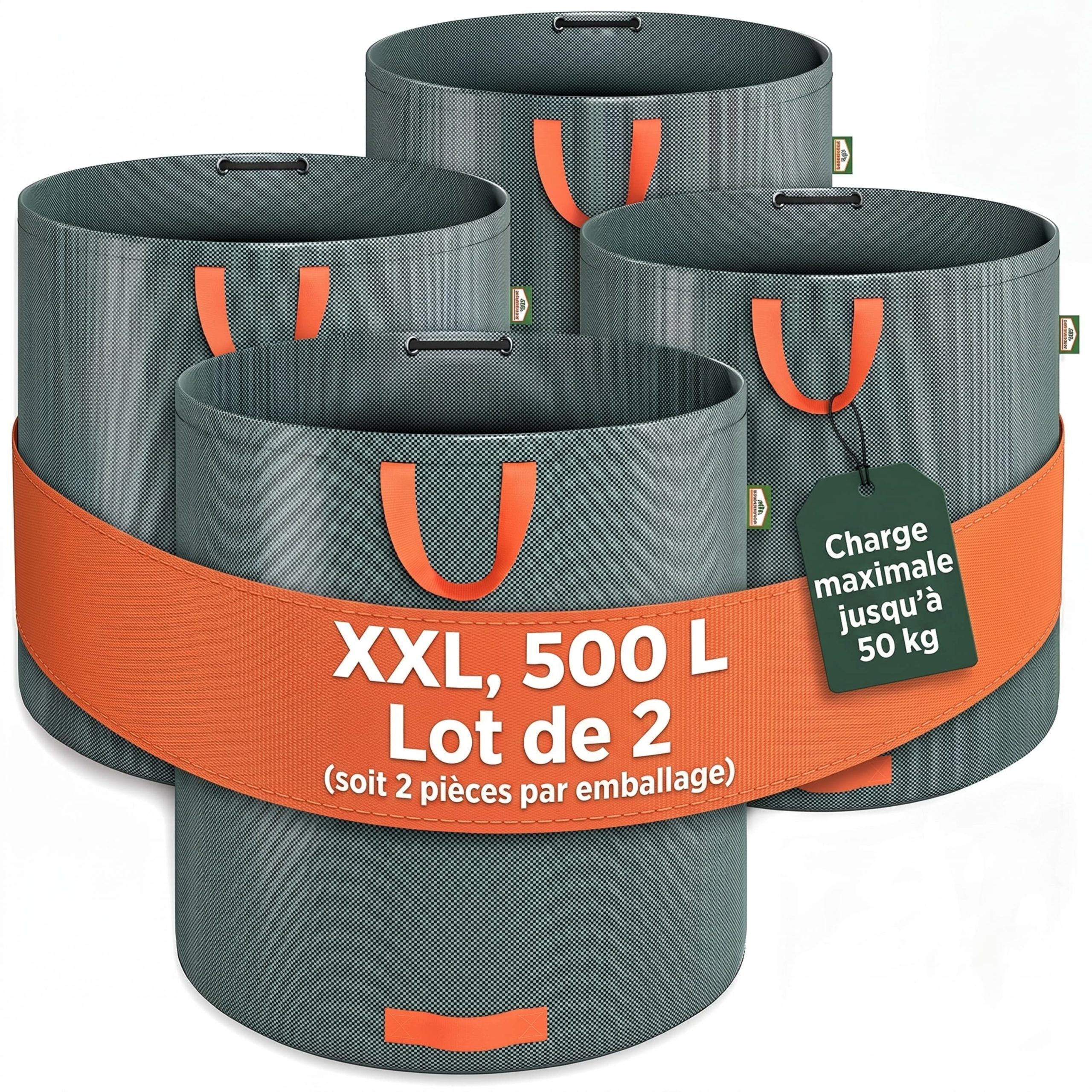 Gartenabfallsack 4er-Set je 500 Liter