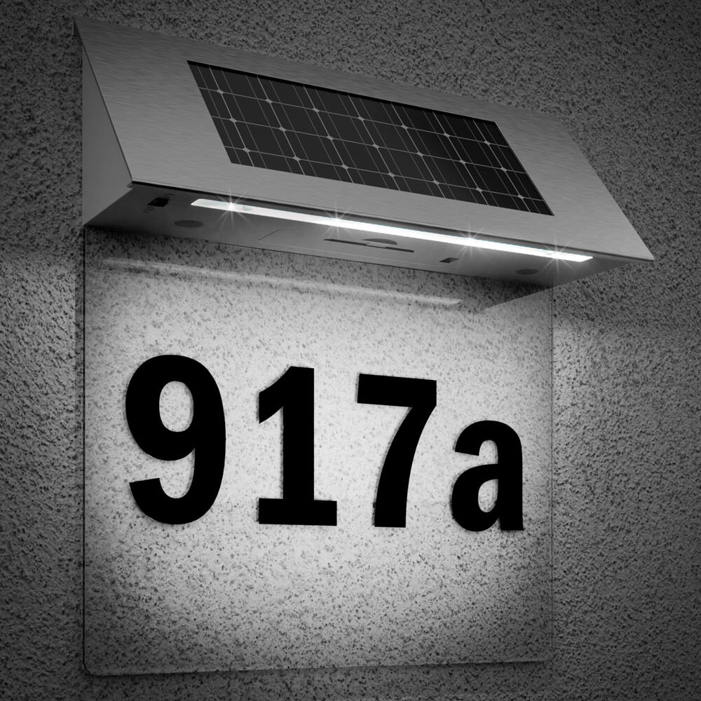 Solar Hausnummer transparent