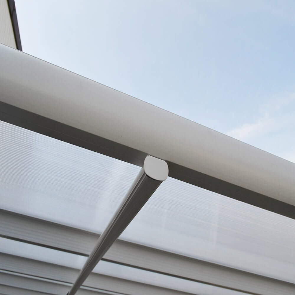 Terrassenüberdachung SOLIS - 496 / 503 x 300 / 303 x 278 / 226 cm Weiß