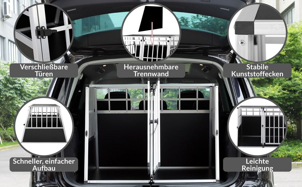 Hundetransportbox XXL 97x90x70cm Alu