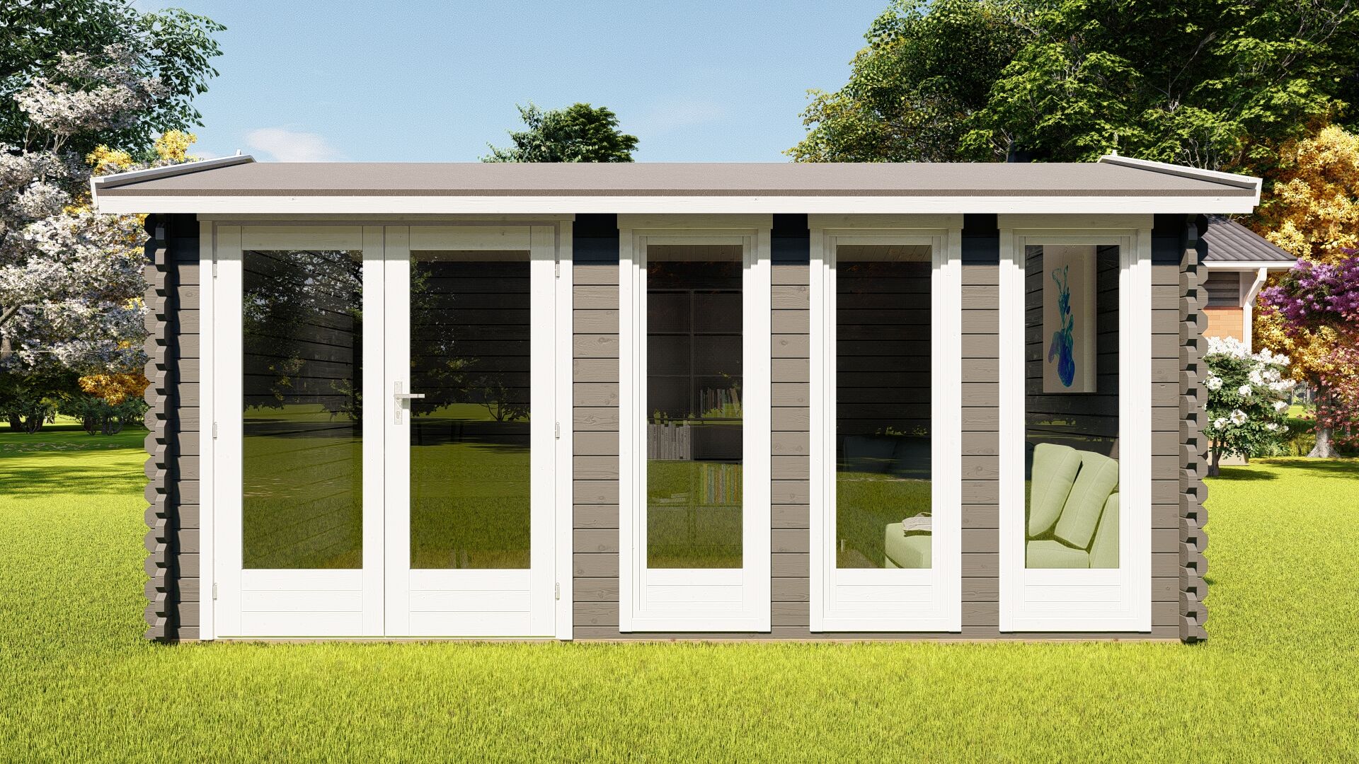 Gartenhaus York 13 Frontansicht