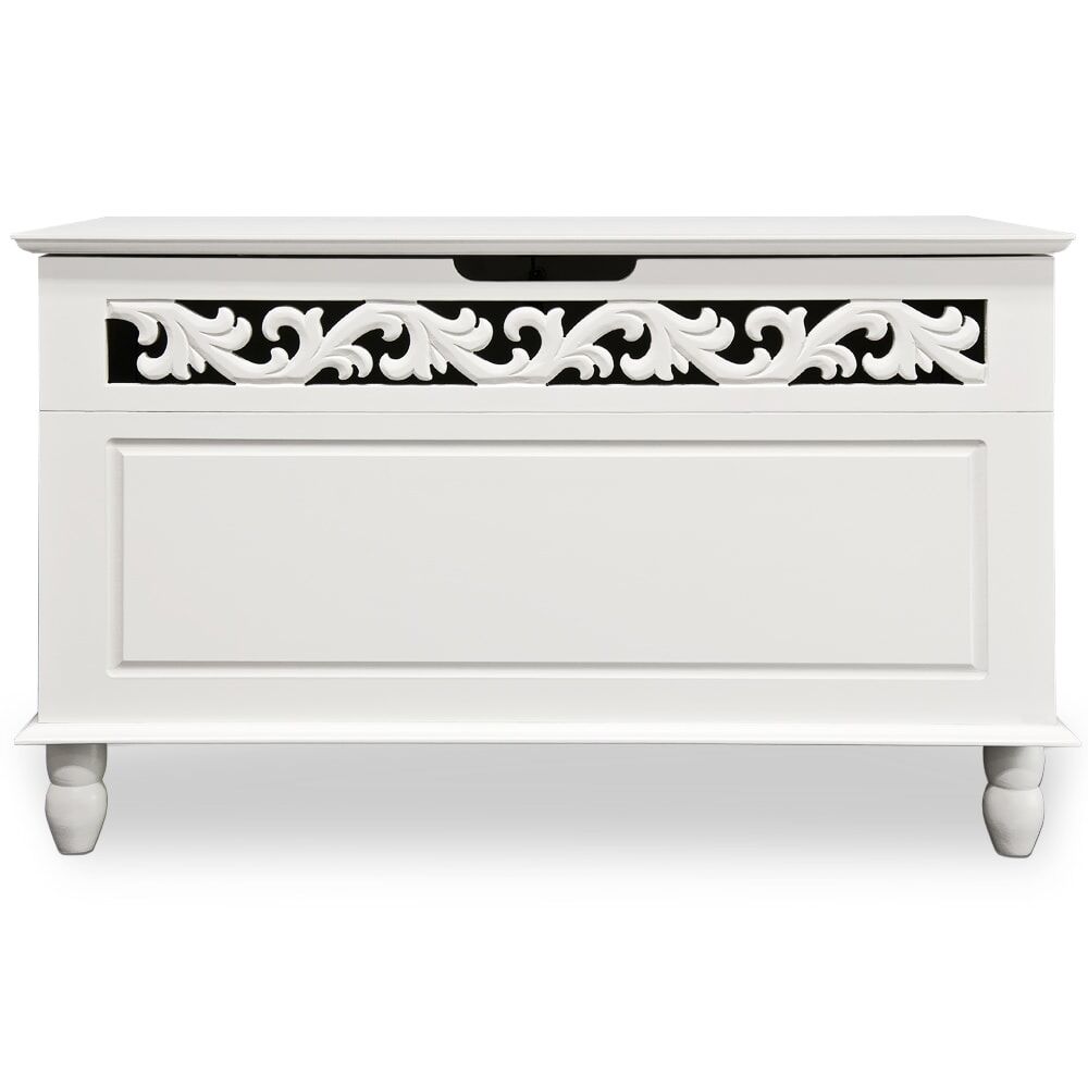 Holztruhe Jersey Weiß 80x40x48cm