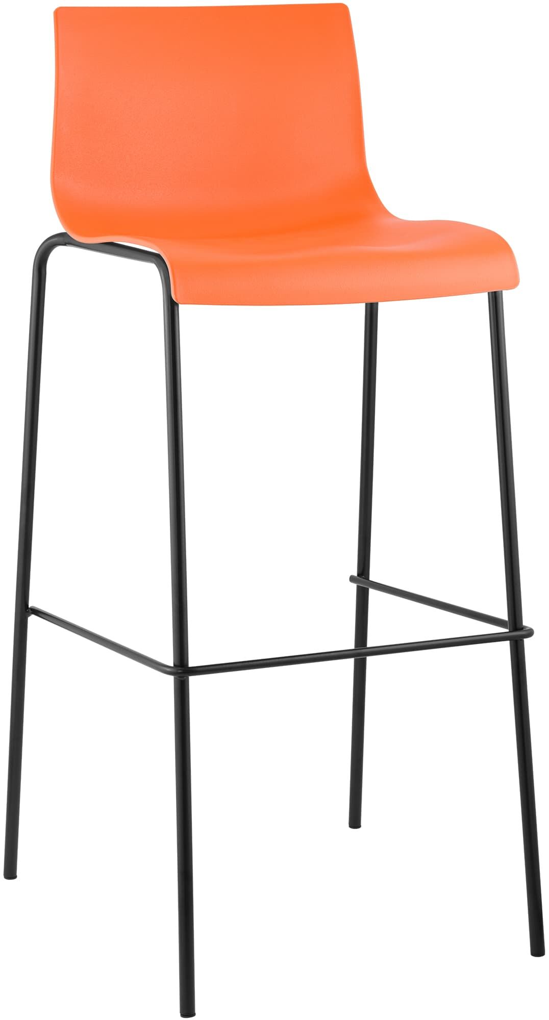 Barhocker Hoover 4-Fuß Gestell schwarz, orange
