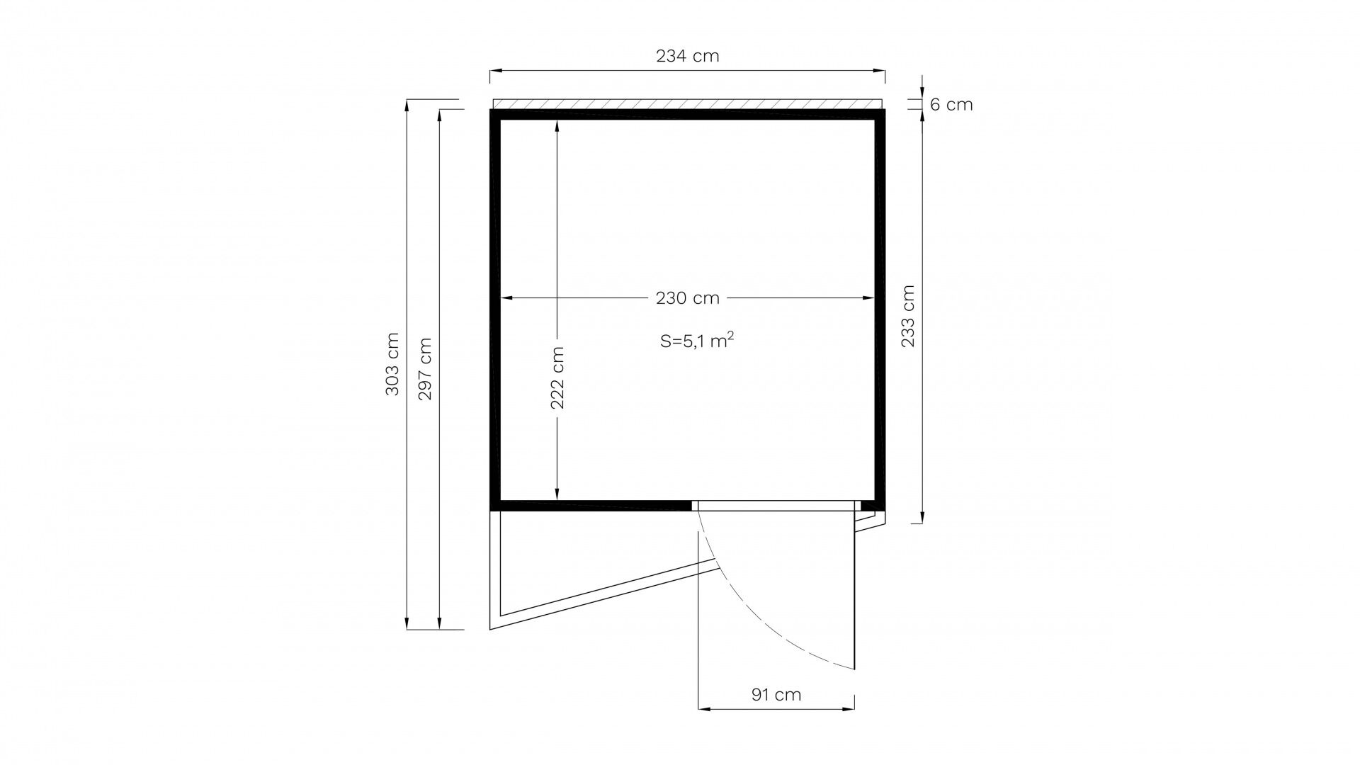 Gartenhaus Holz Concept anthrazit 297 x 234 cm