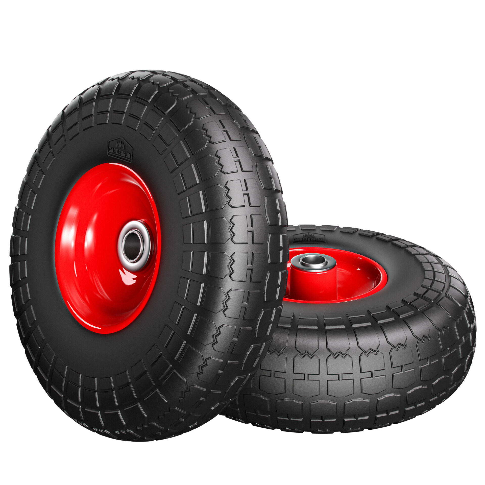 Sackkarrenrad 2er-Set Schwarz Vollgummi