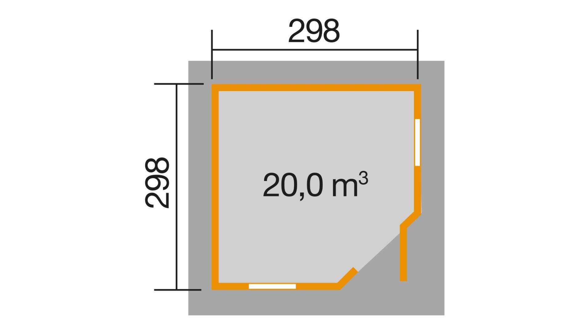 weka Gartenhaus 149 5-Eck 3,8x3,8m