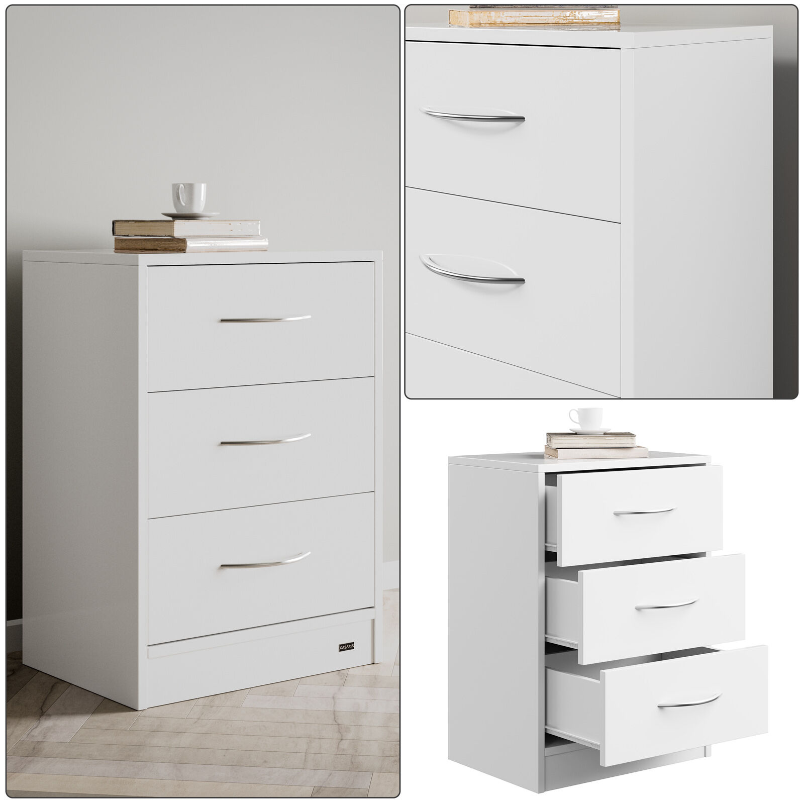 Nachttisch Eloise Weiß 54x39x28cm