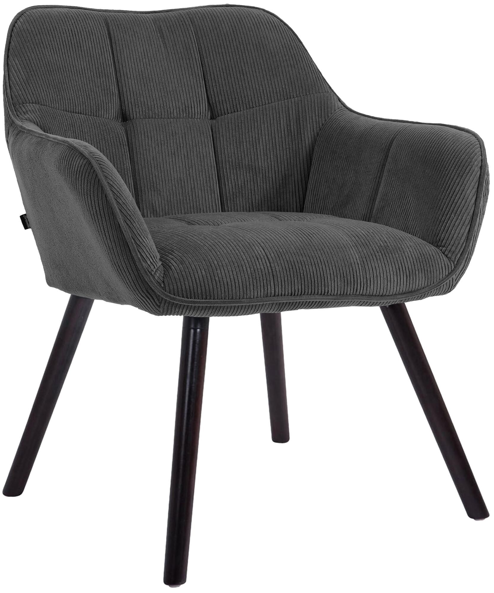 Esszimmerstuhl Vienna Cord schwarz, dunkelgrau