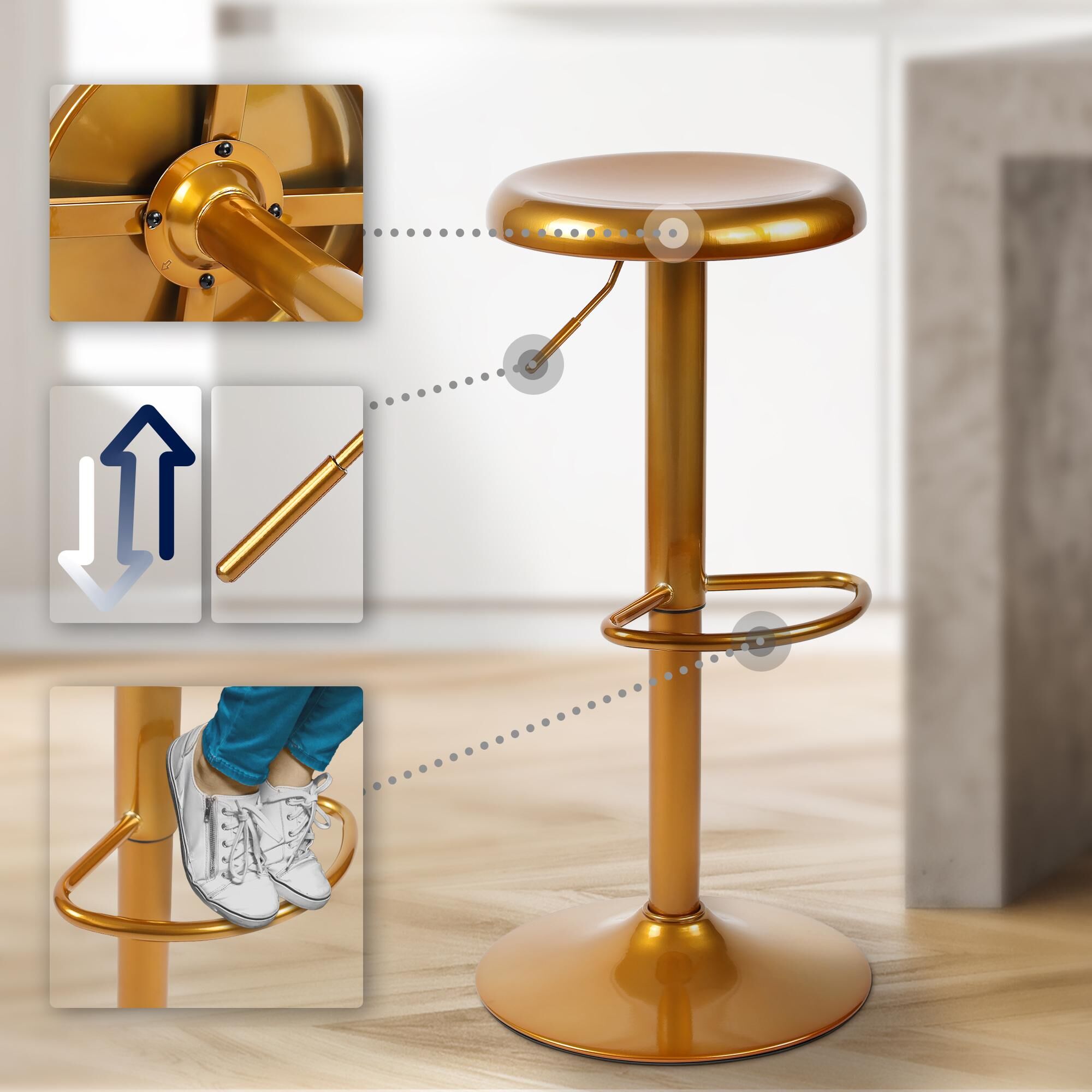 Barhocker Williston, gold