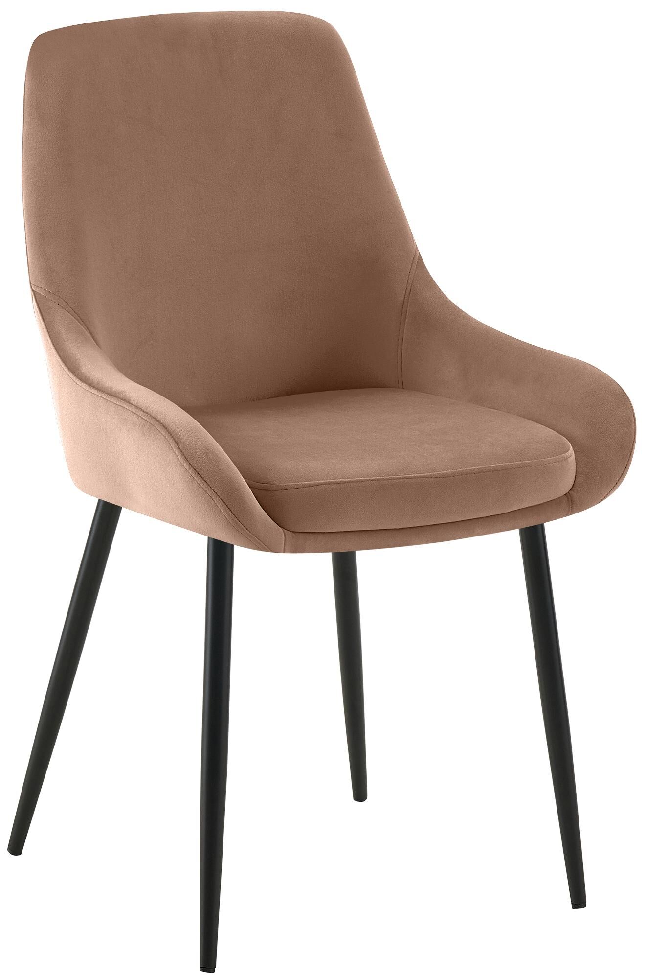 Esszimmerstuhl Elmira Samt schwarz, braun
