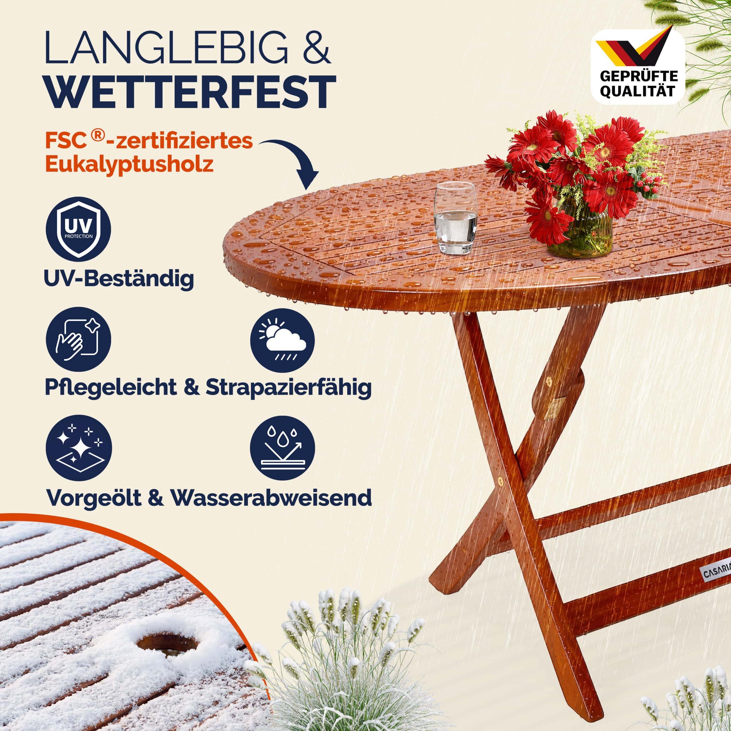 Gartentisch Alabama Akazienholz FSC®-zertifiziert 160x85x75cm