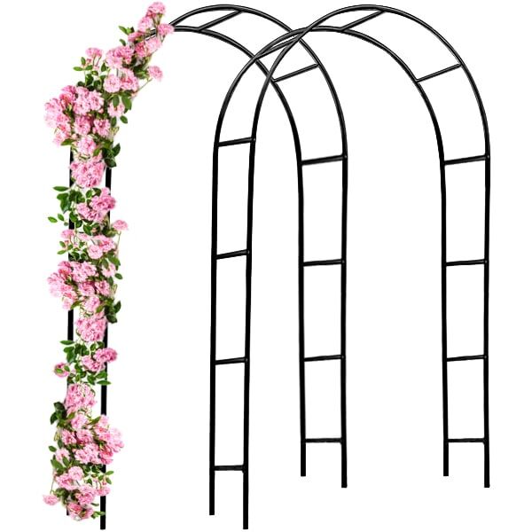 Rosenbogen 2er-Set Schwarz 240x37x140cm
