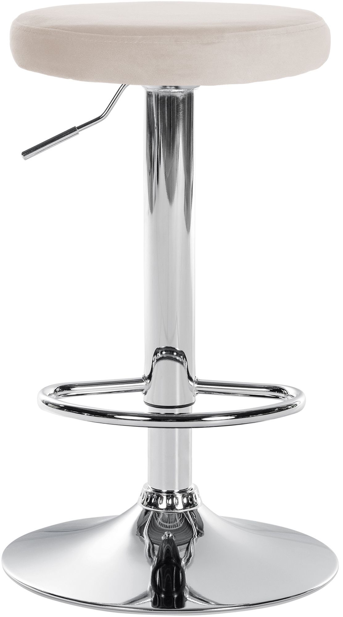 2er Set Barhocker Ponte Samt chrom, creme