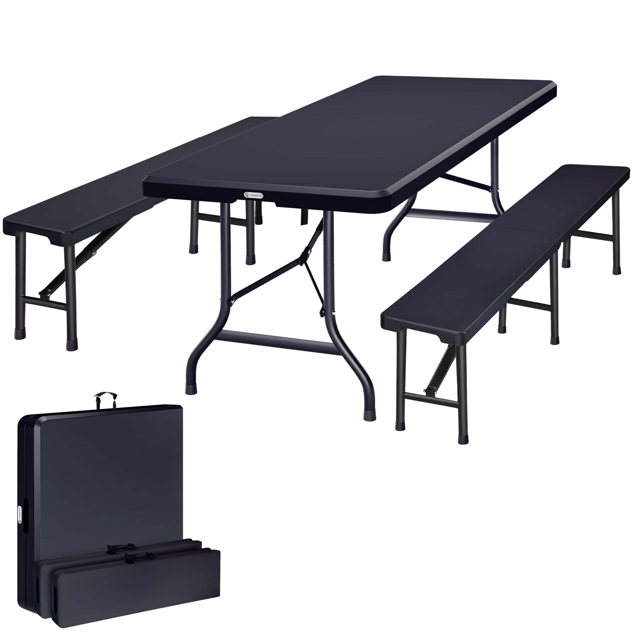 Bierzeltgarnitur 3-tlg Kunststoff Anthrazit 180cm
