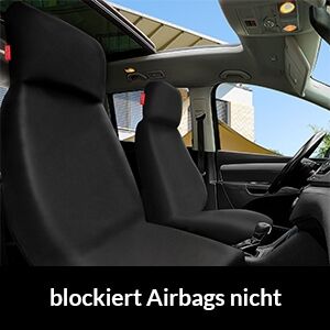 Autositzbezug Schwarz 160x66cm Vordersitz