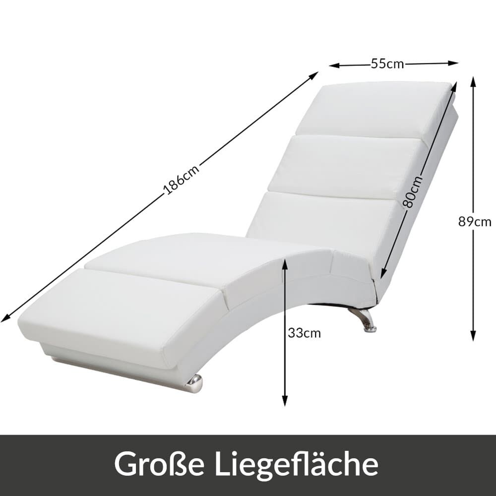 Relaxliege London Weiß mit Massage- + Heizfunktion