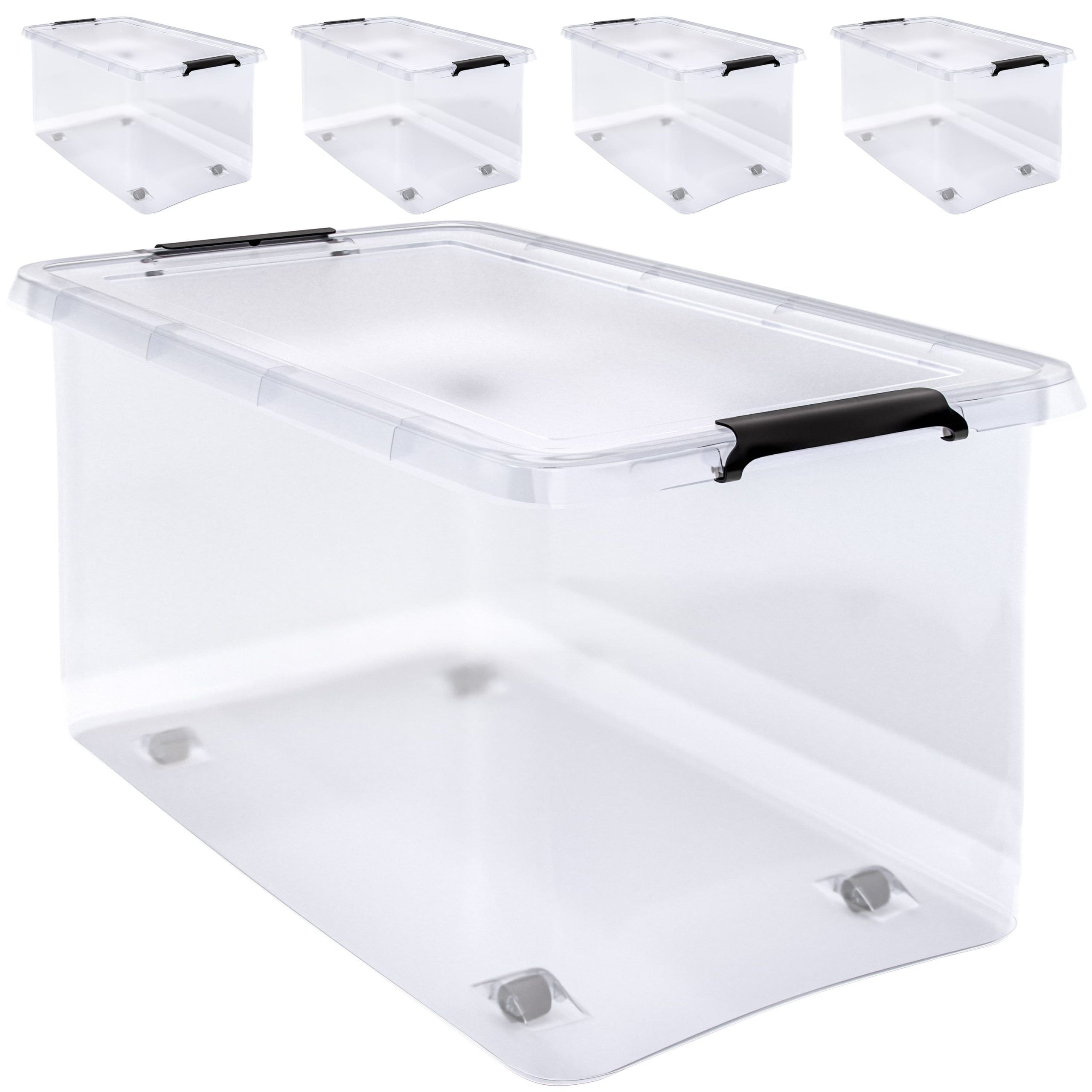 Aufbewahrungsbox 4er-Set Transparent 60x40x35cm 60L stapelbar
