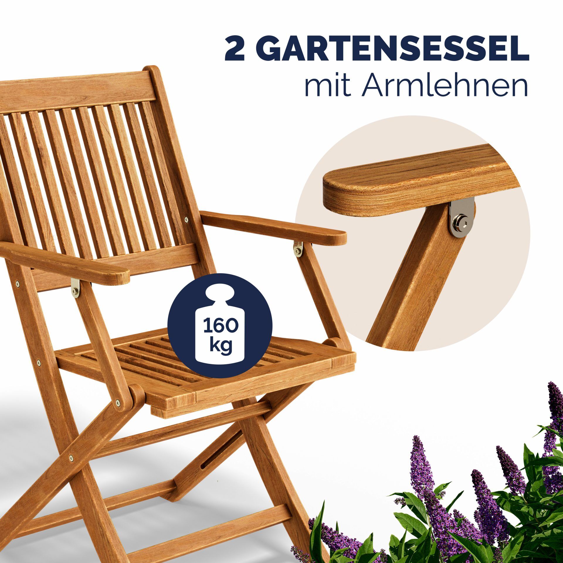 Gartenstuhl Sydney 2er-Set Akazie FSC®-zertifiziert