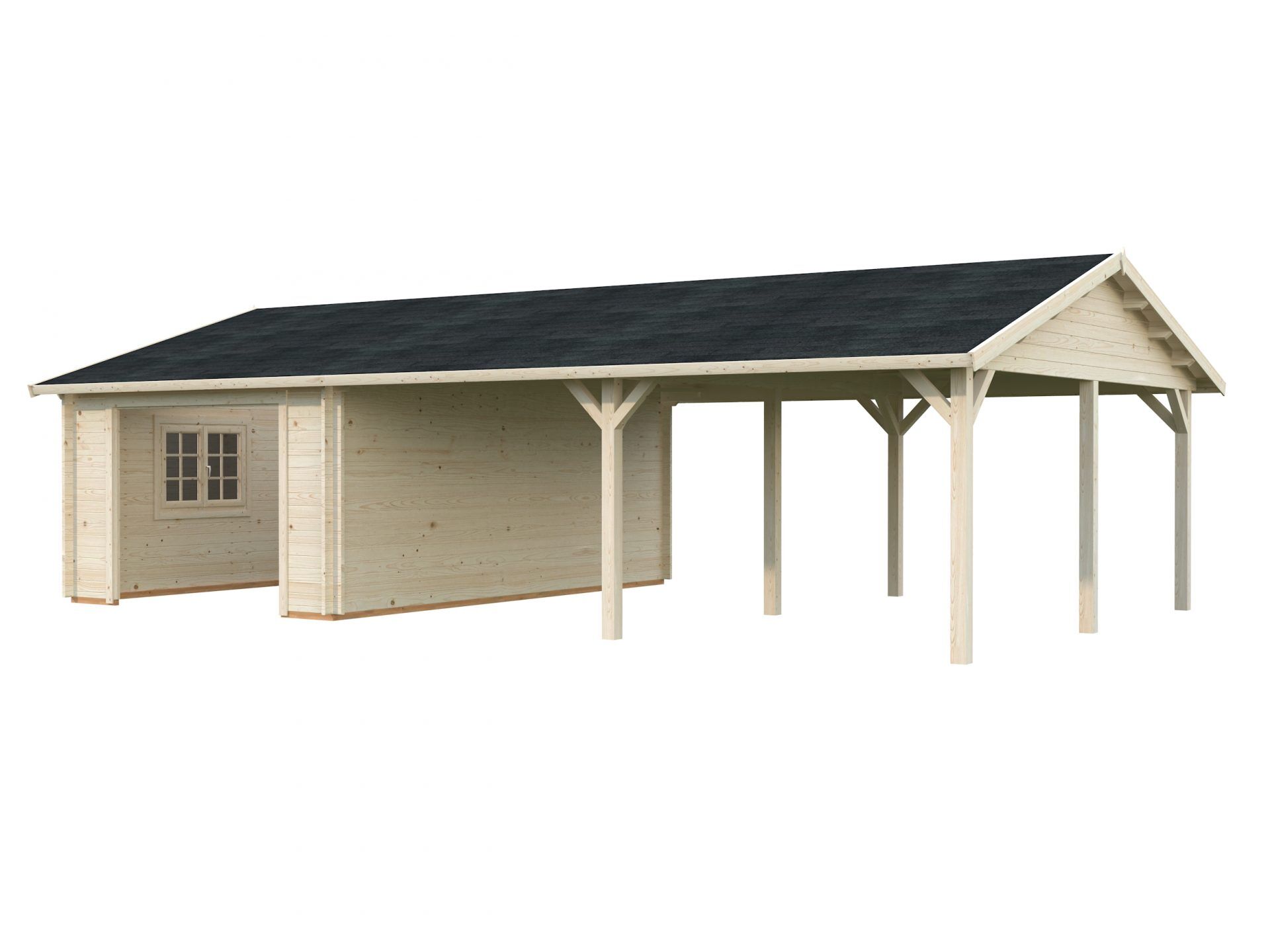 Palmako Holzgarage Roger 19,0+33,2 m2 ohne Tor
