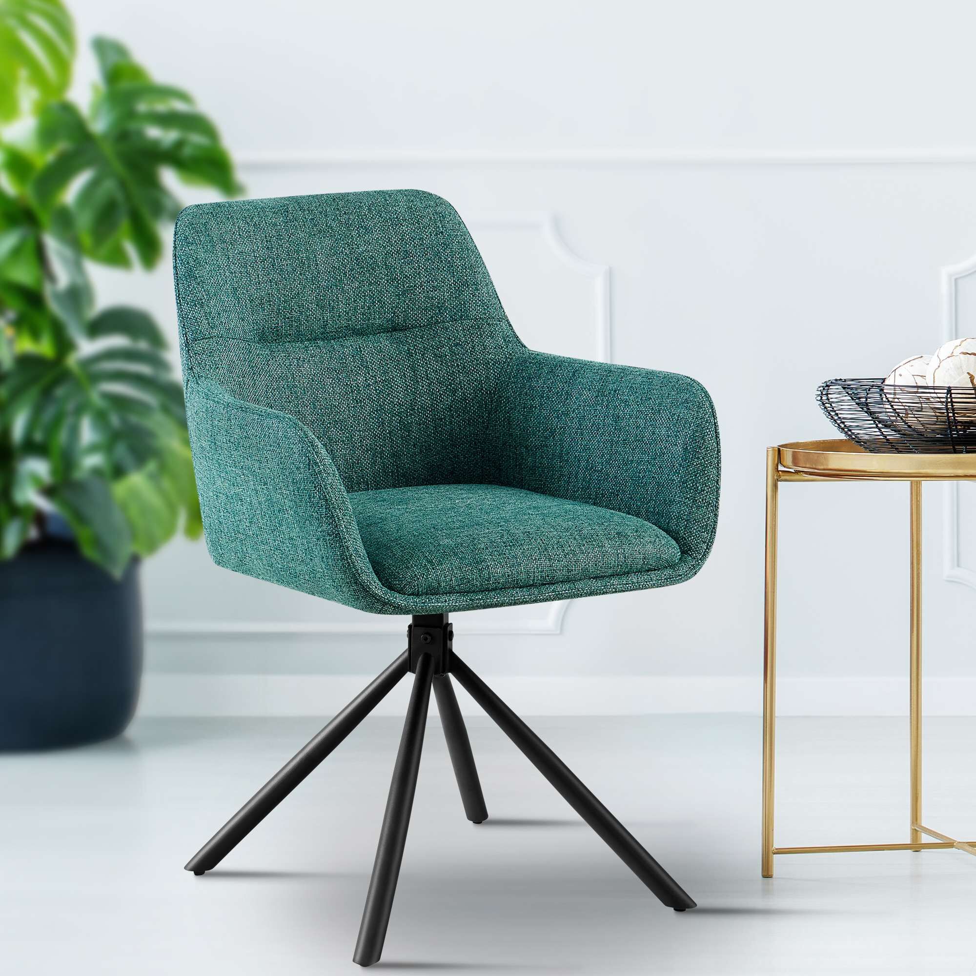 Stuhl Tipton Stoff, dunkelgrün