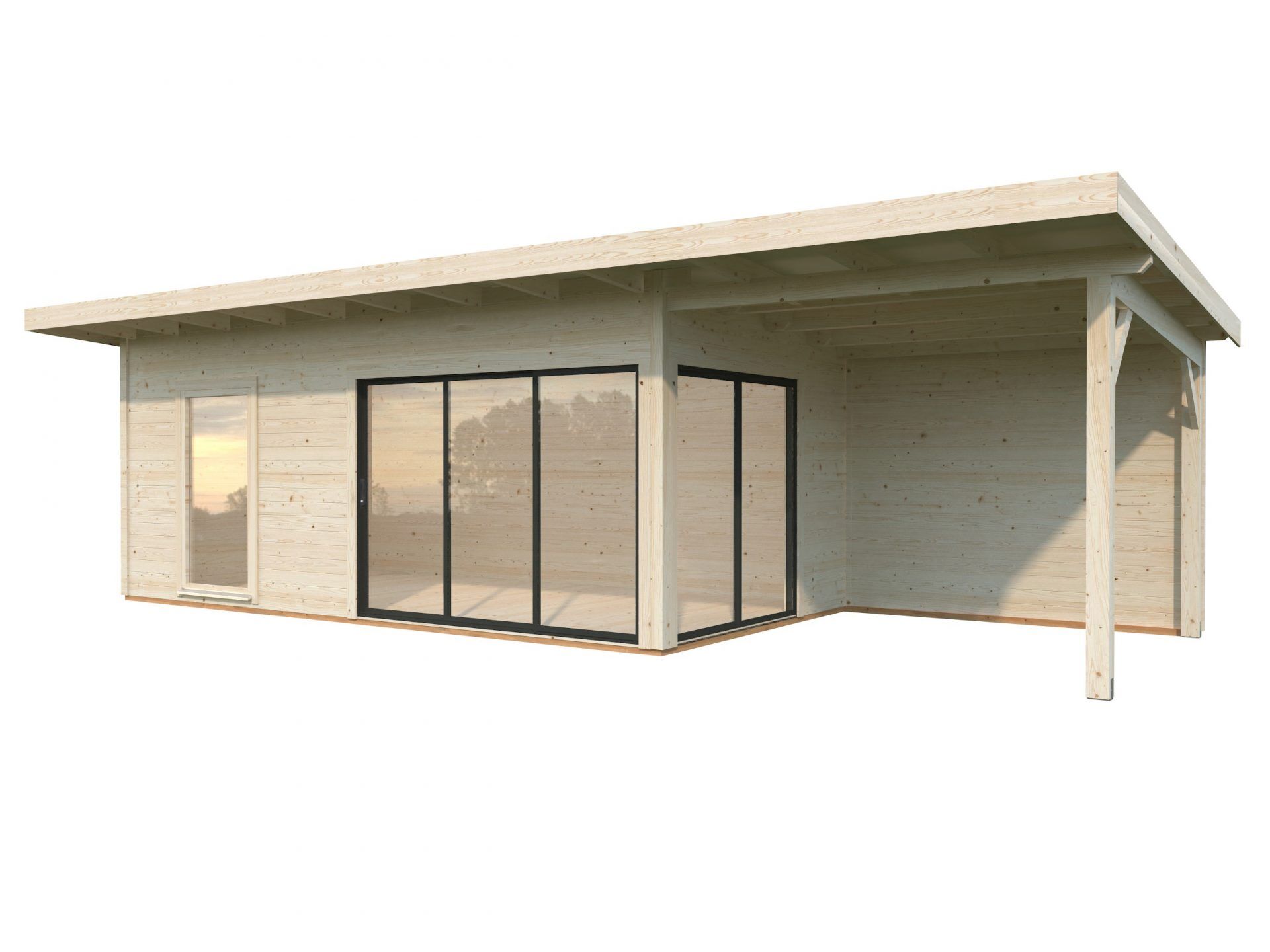 Palmako Pultdach Gartenhaus Andrea 17,1+7,9 m² Slide Plus