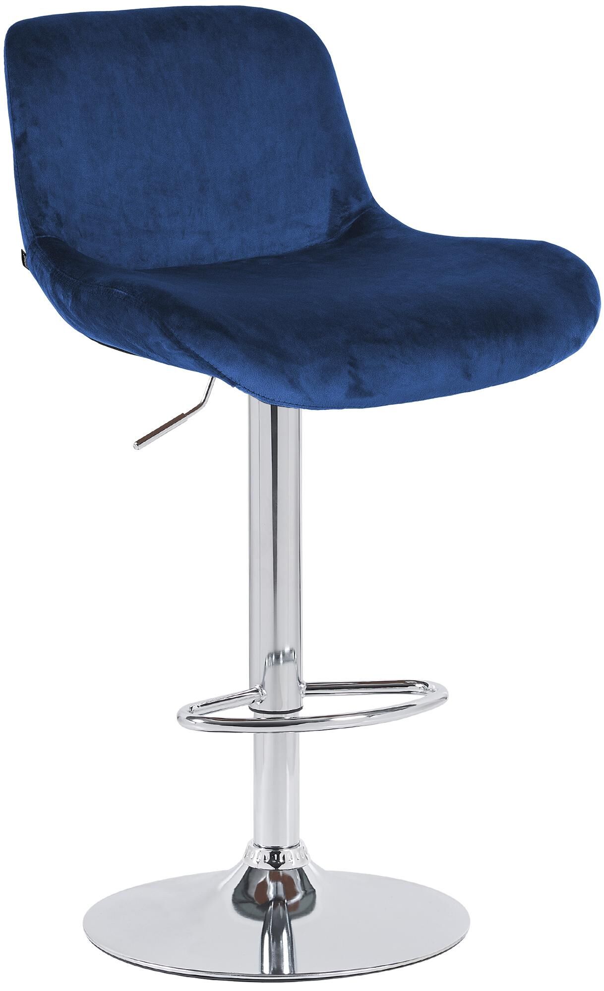 Barhocker Solon Chrom Samt, blau