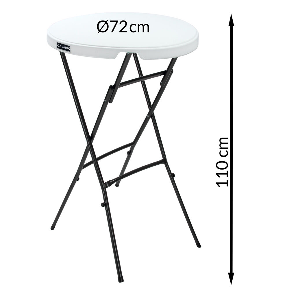 Stehtisch klappbar Kunststoff Ø72cm Weiß