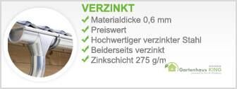 VERZINKTES Dachrinnen Set für Pultdach bis 3,4 m Traufe