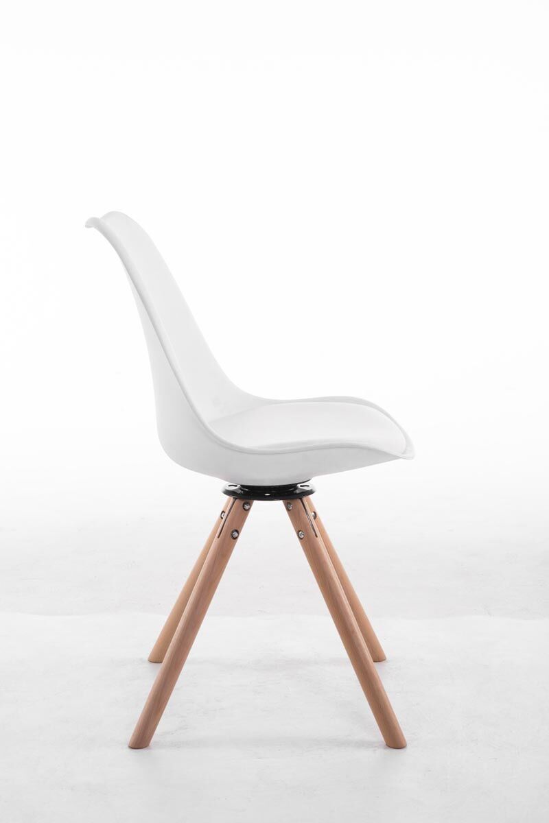 Besucherstuhl Troyes Drehbar Natura Rund, weiß