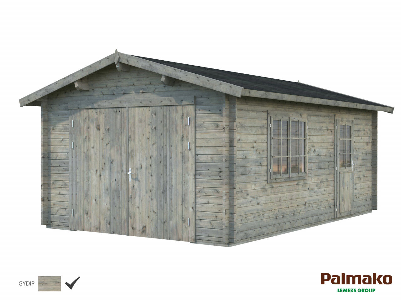 Palmako Holzgarage Roger 19,0 m² mit Holztor