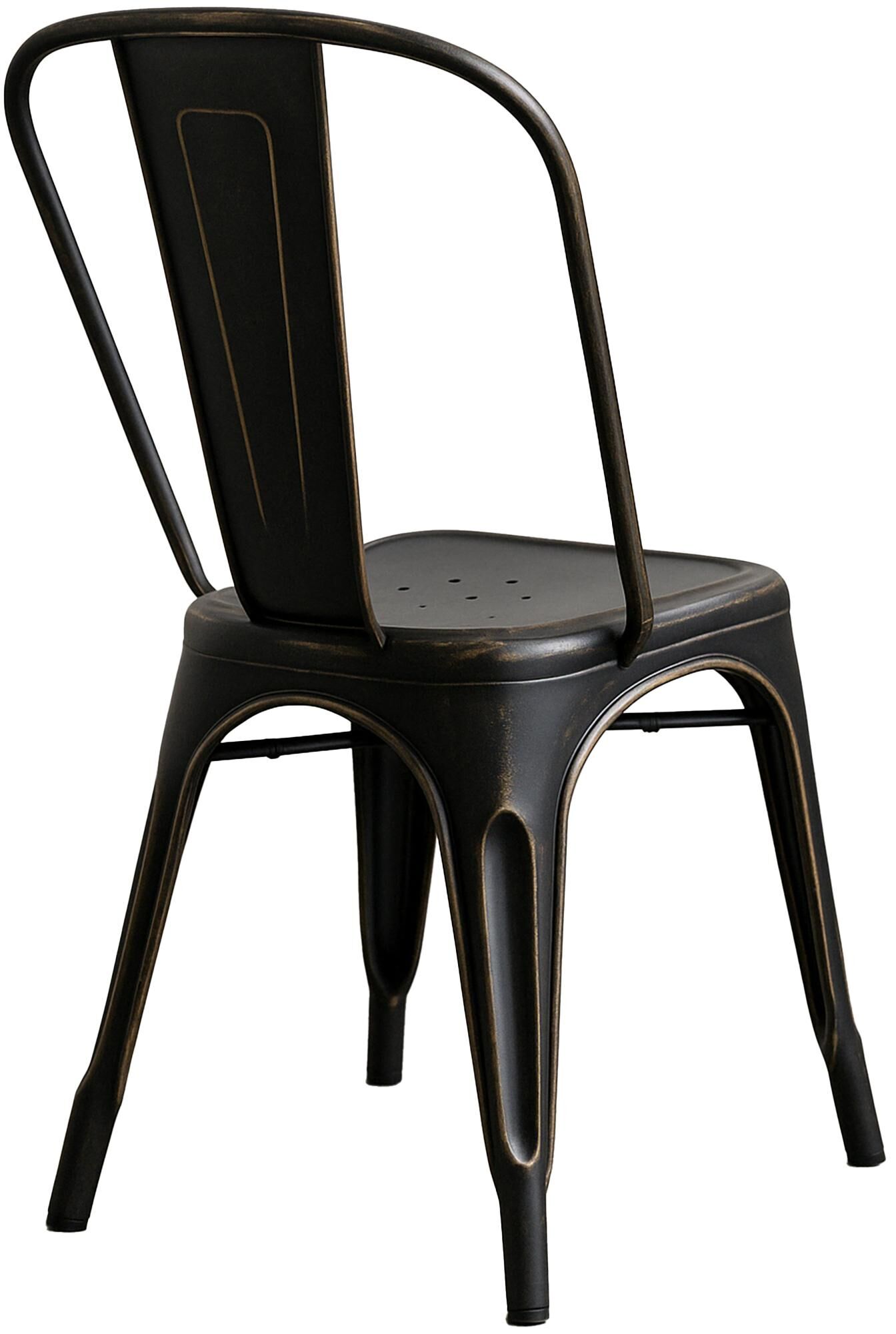 Stuhl Benedikt antik, schwarz-gold