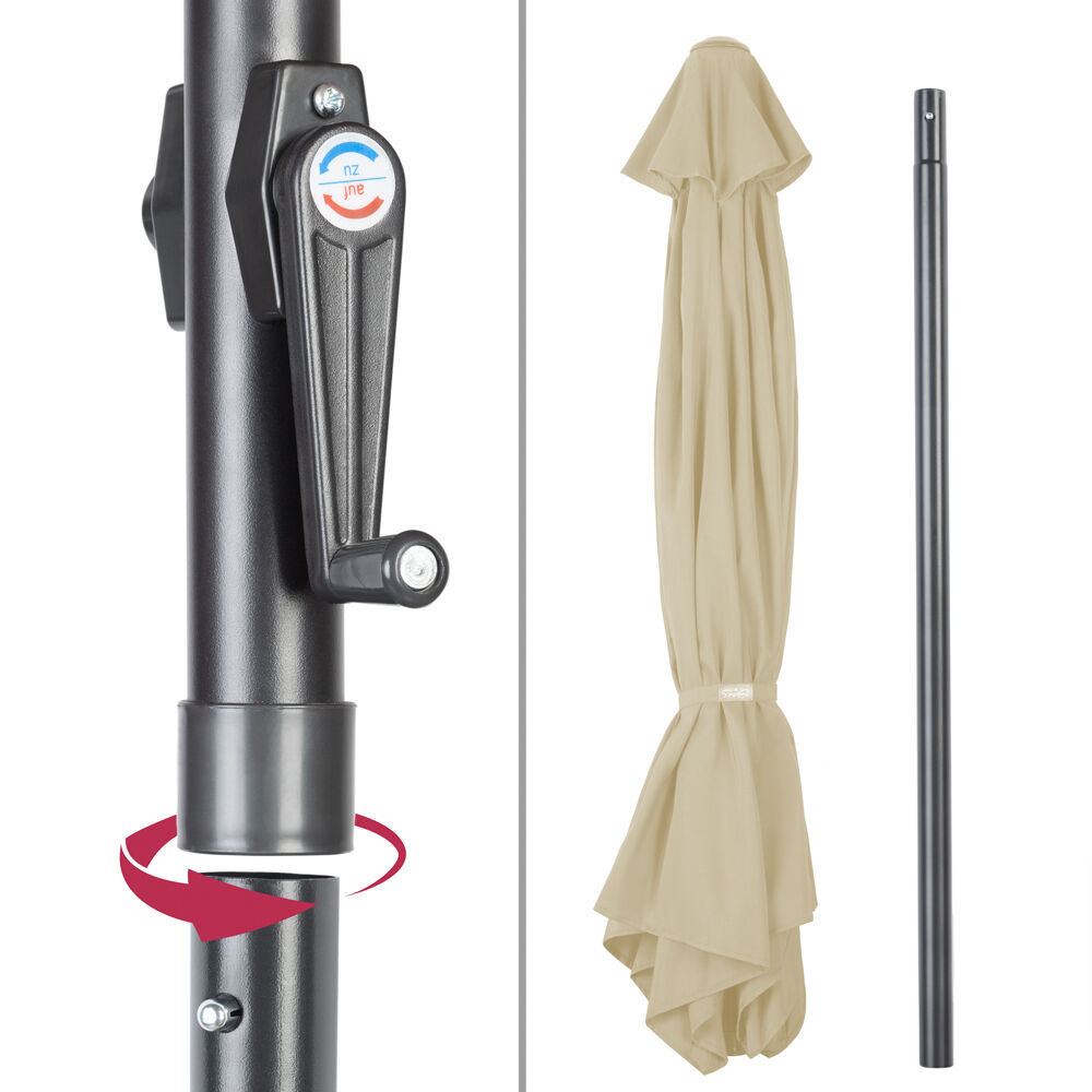 Sonnenschirm Beige Alu Ø300cm UV-Schutz 80+