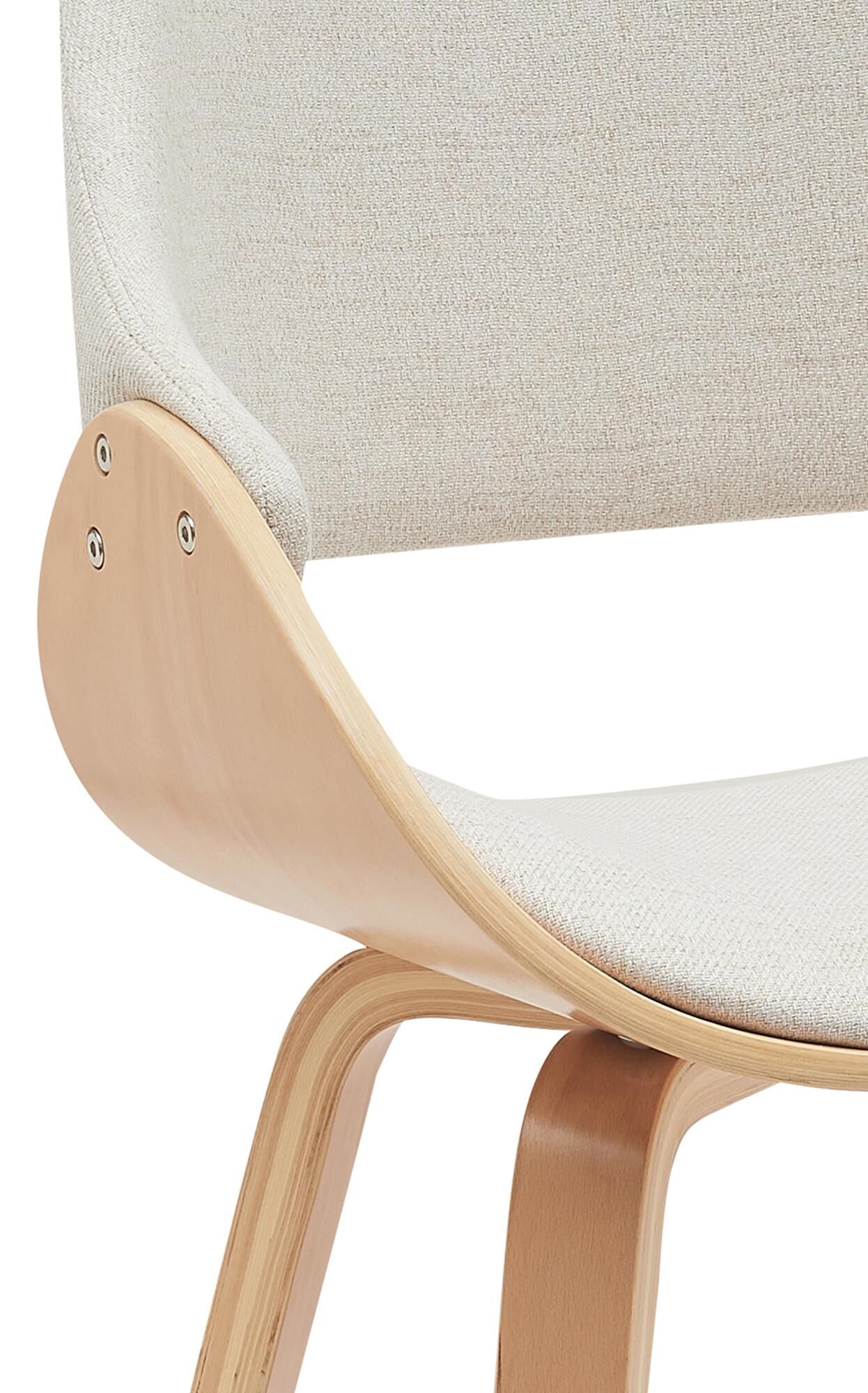 2er Set Esszimmerstuhl Vangale, natura/creme