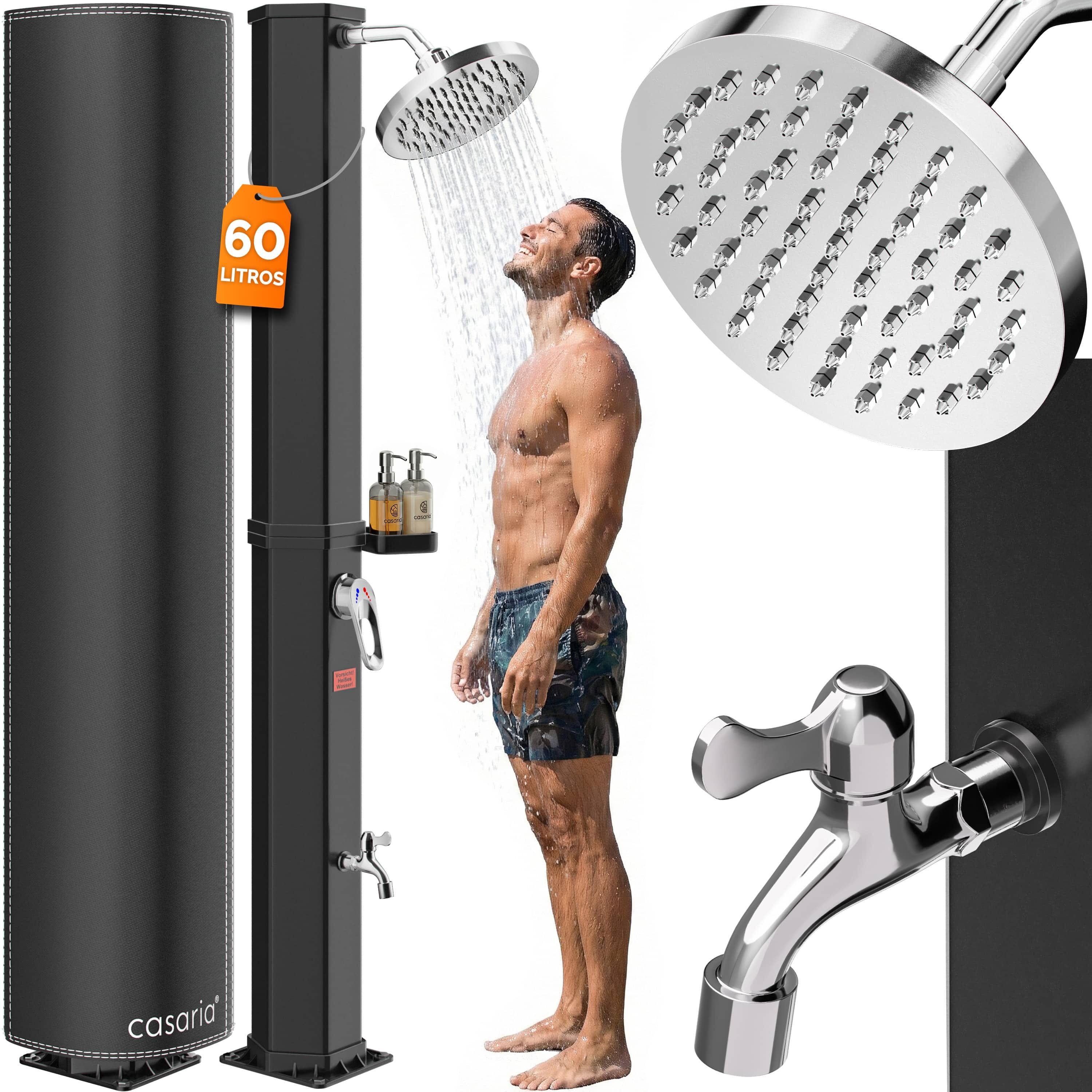 Solardusche Schwarz 60L