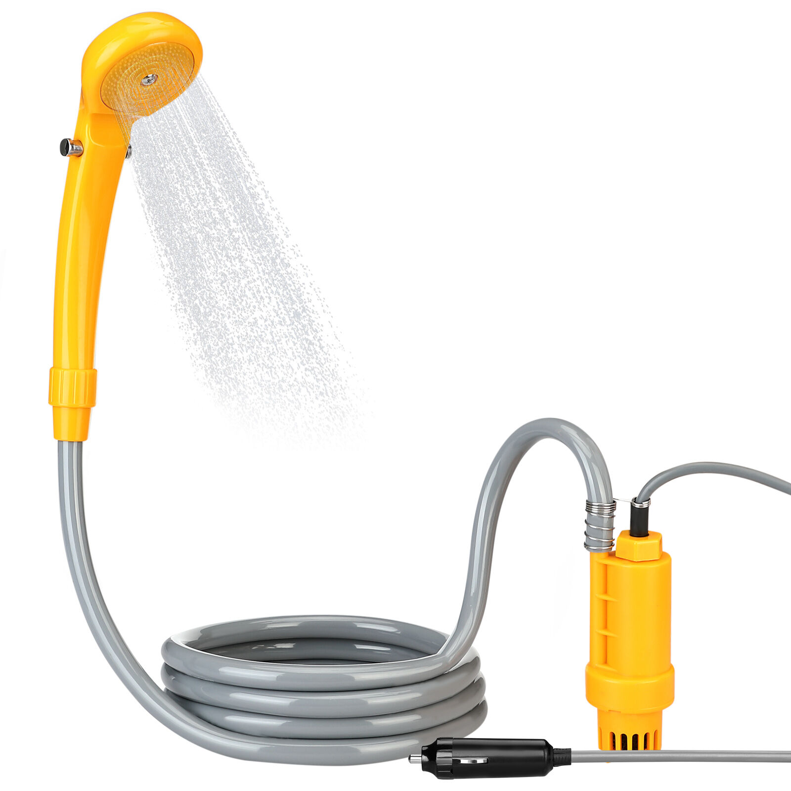 Campingdusche Gelb mit Tauchpumpe