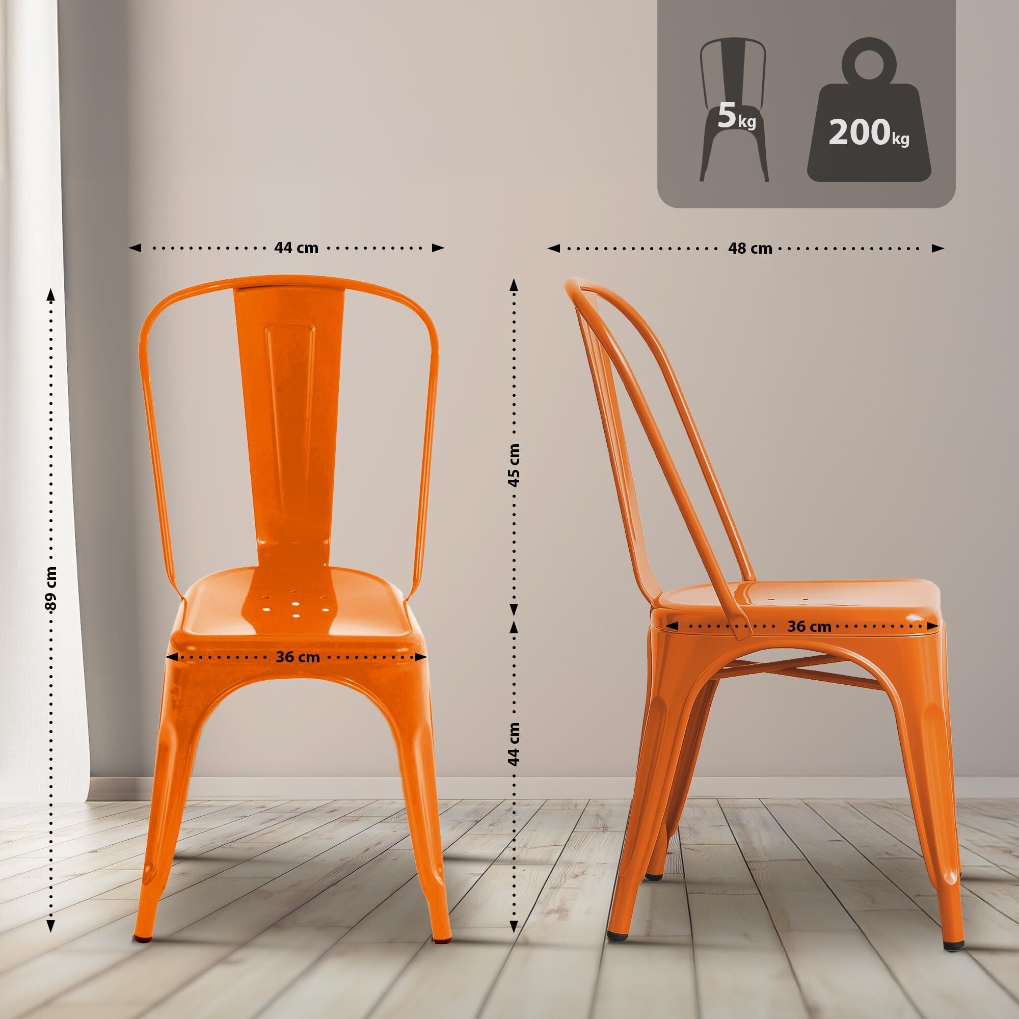 Stuhl Benedikt, orange