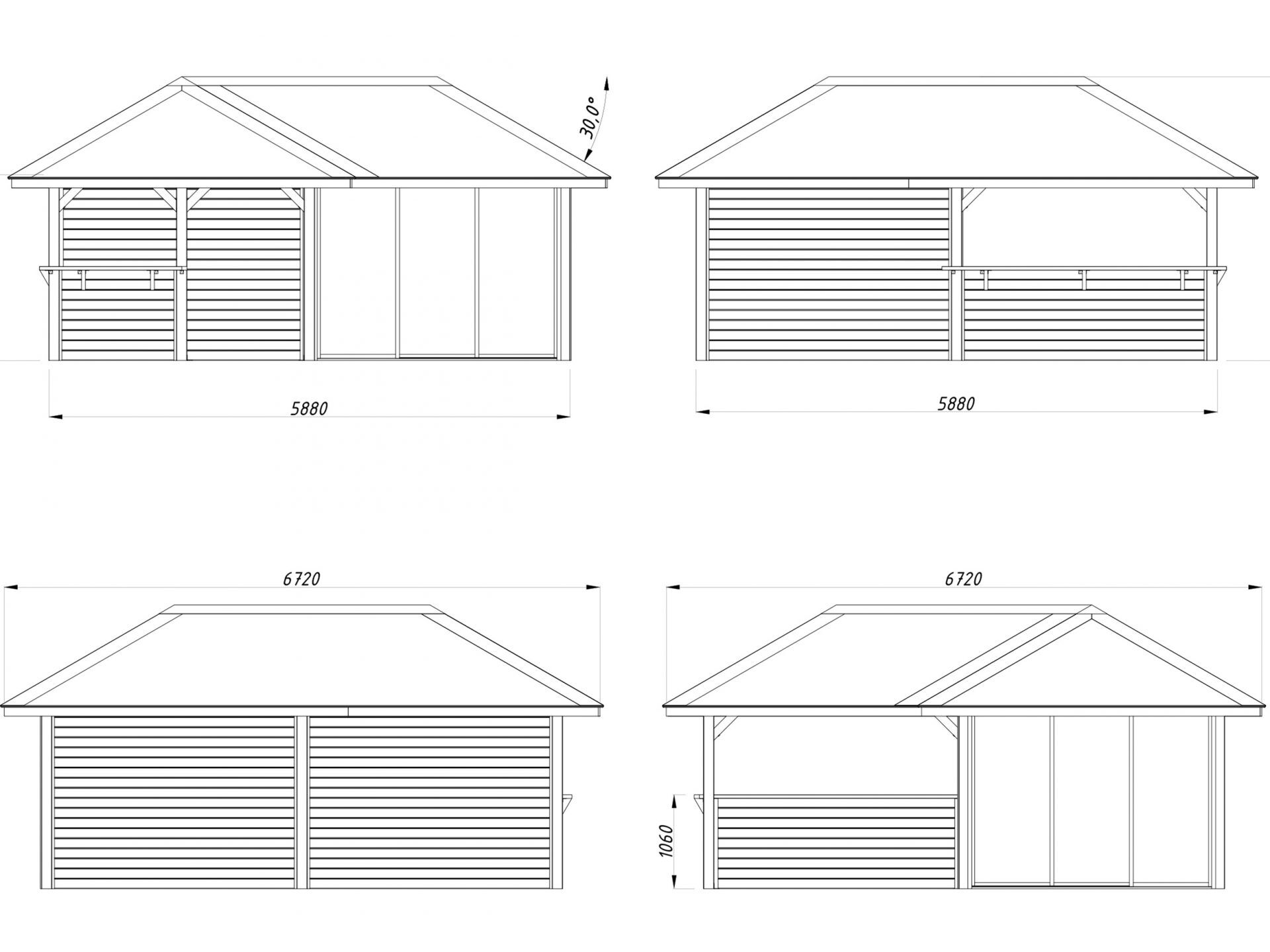 Palmako Pavillon Bianca 24,9 m2 Set 210 Slide