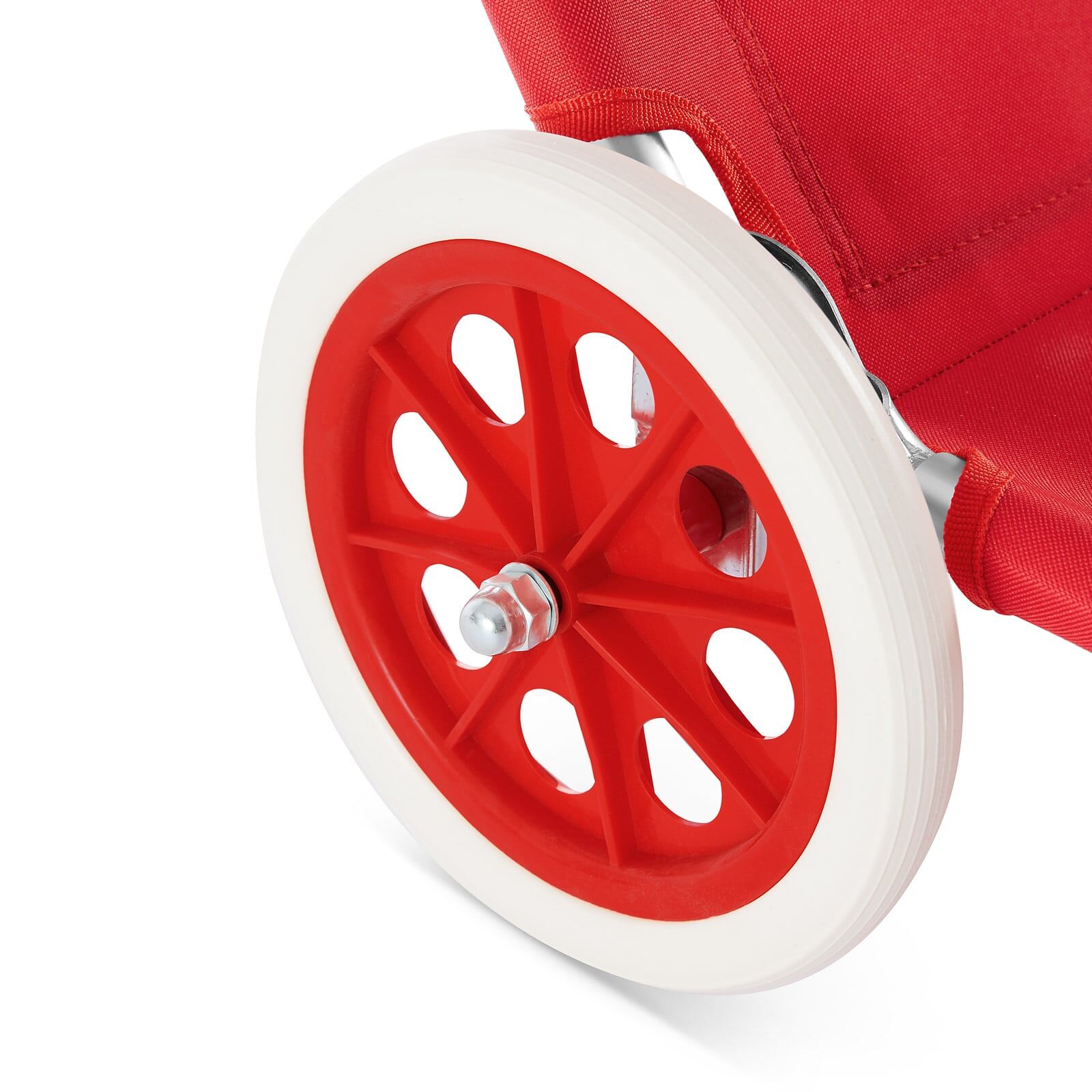 Gartenliege Kreta Rot Alu mit Rollen