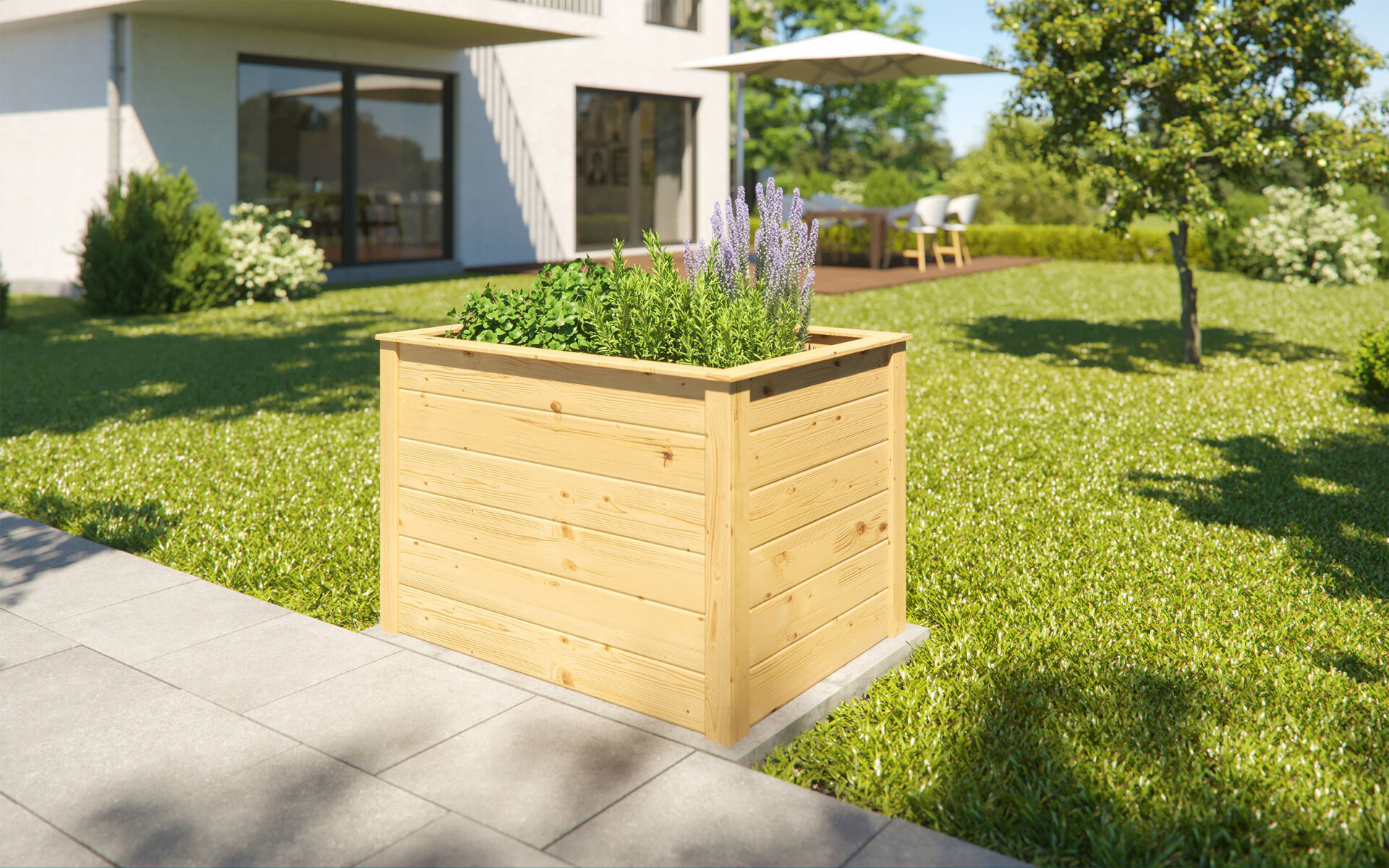 weka Element-Hochbeet Modular,21 mm, natur, 98 x 69 cm,