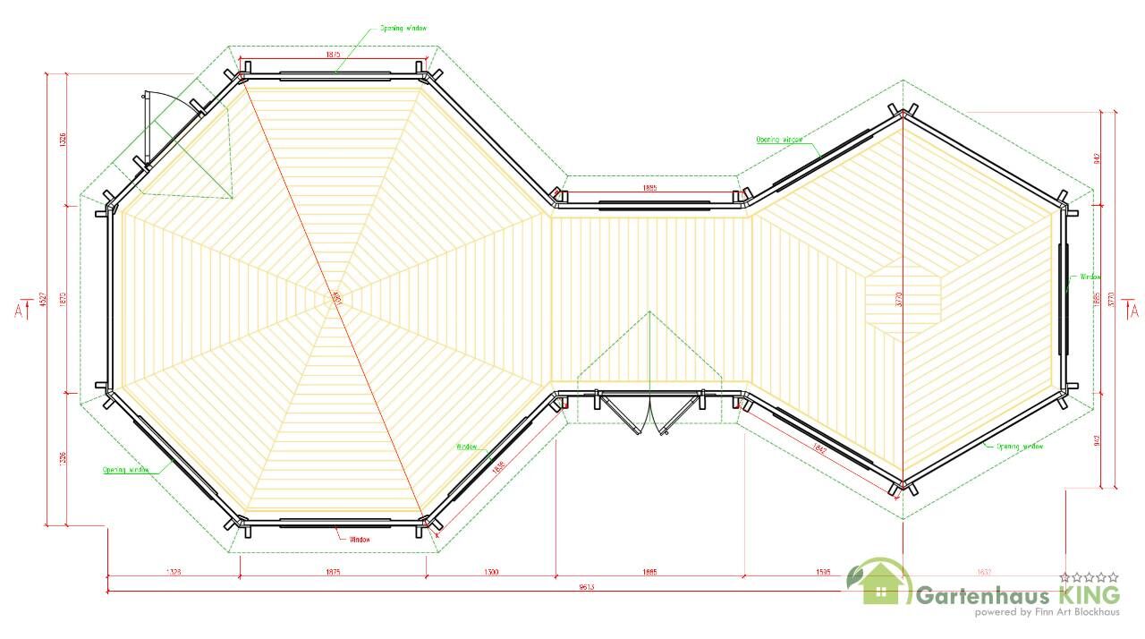 Grundriss Finn Art Doppel-Grillkota Elegance 9,2+16,5 m²