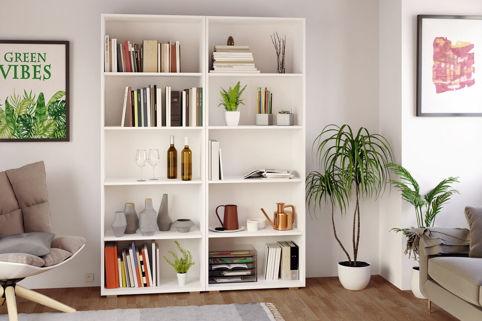 Bücherregal Vela Weiß 5 Fächer