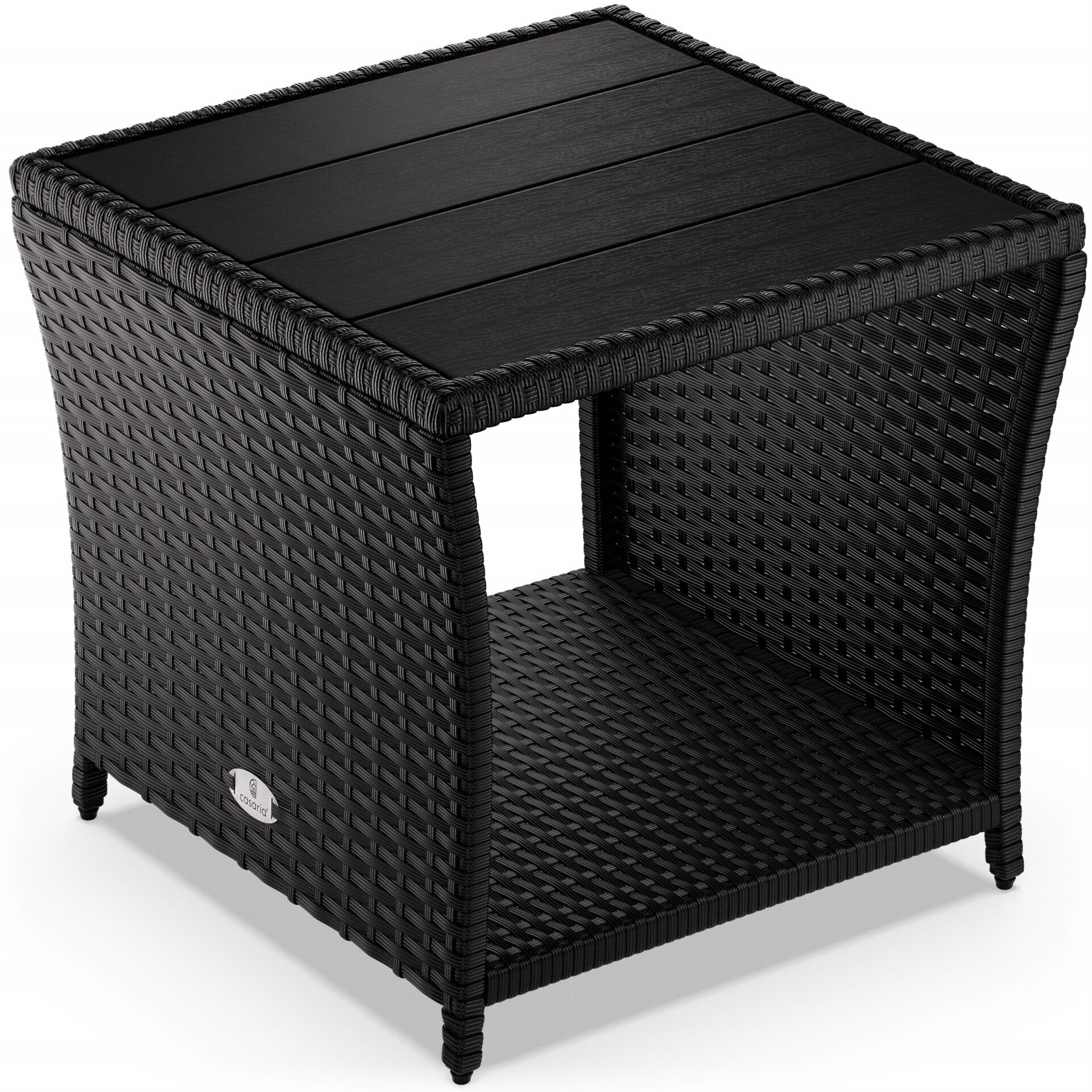 Polyrattan Beistelltisch Vedis Schwarz 45x45x40cm