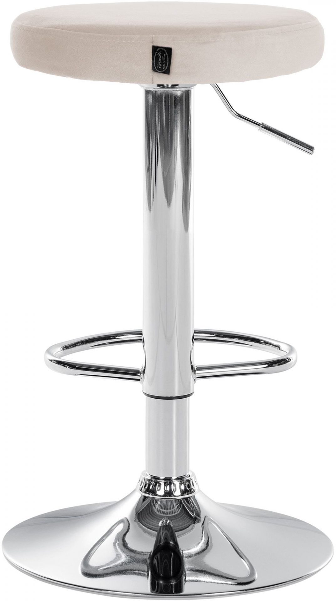 2er Set Barhocker Ponte Samt chrom, creme