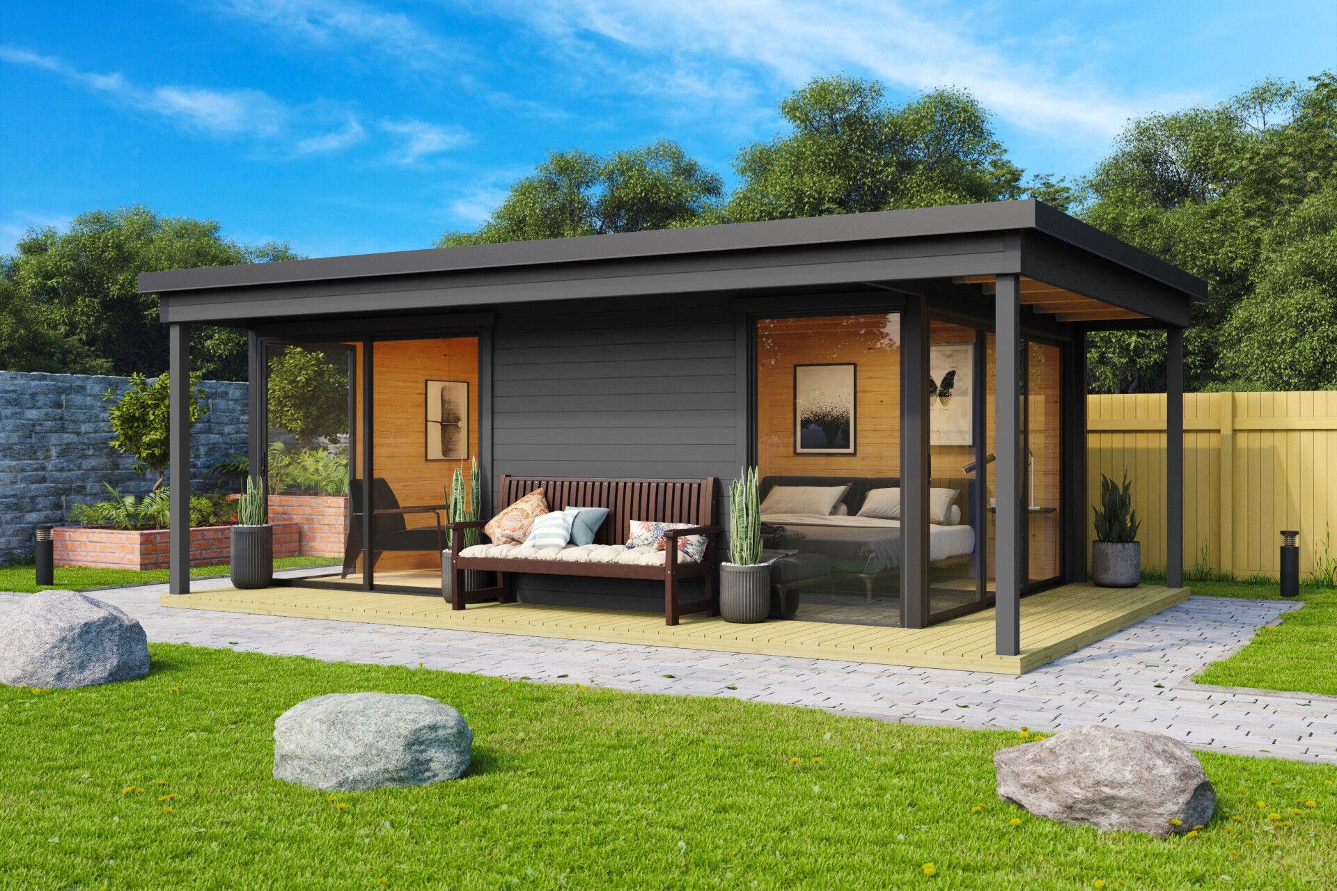 Lasita Maja Gartenhaus Domeo 3 Loggia