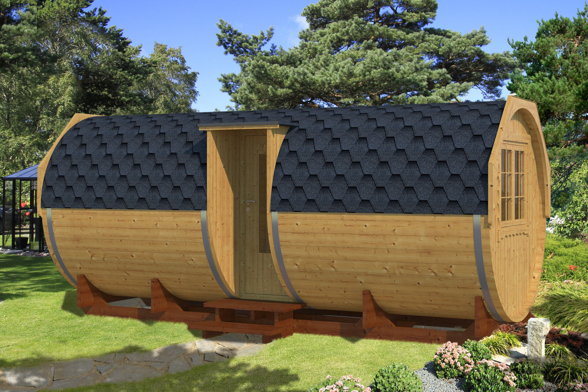 Camping Fass Arctic Premium Lisa 240x540 Thermoholz montiert